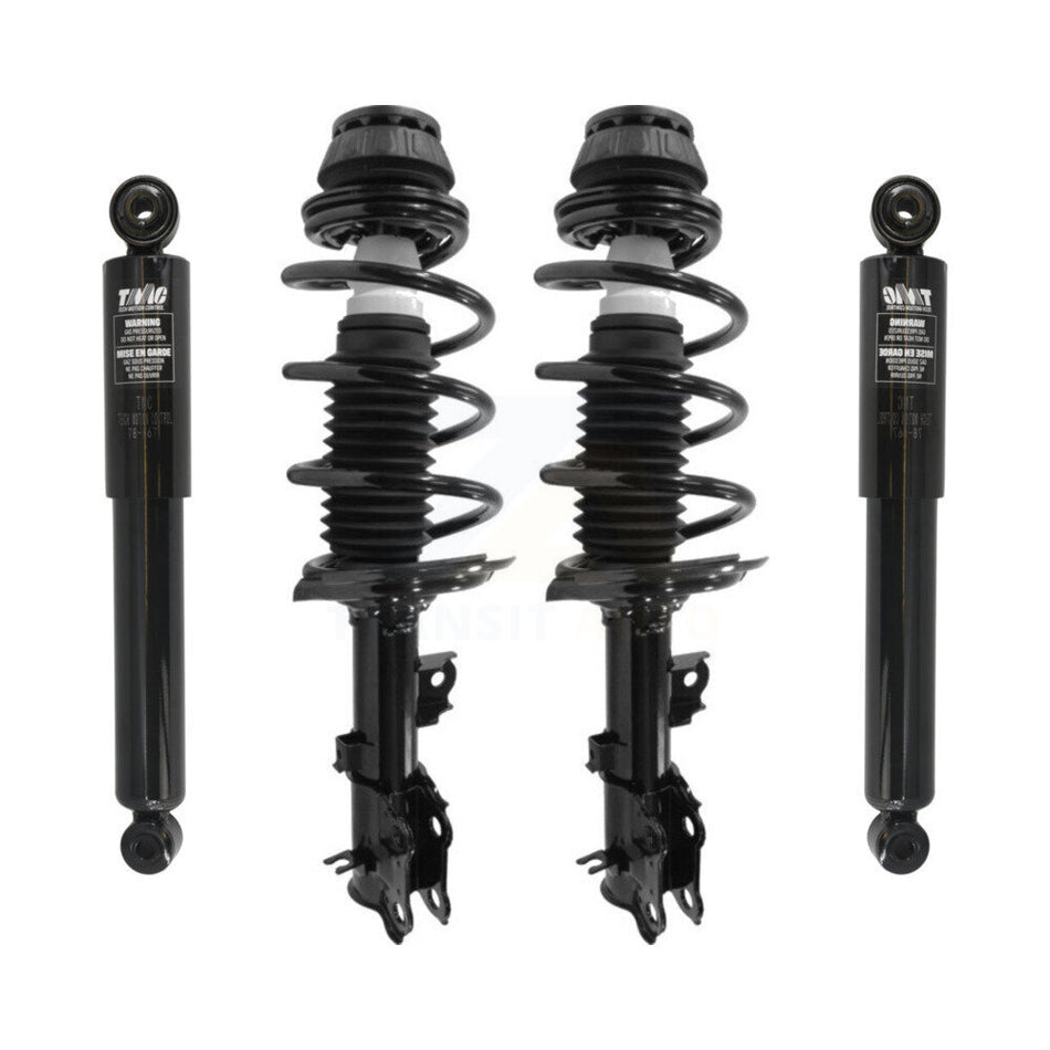 Front Rear Complete Suspension Shocks Strut And Coil Spring Mount Assemblies Kit For 2012-2017 Kia Rio - Left Right Side (Driver Passenger) K78M-100165