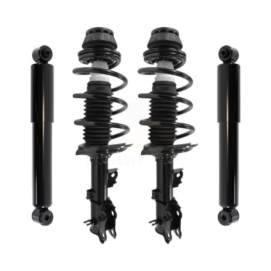 Front Rear Complete Suspension Shocks Strut And Coil Spring Mount Assemblies Kit For 2012-2017 Hyundai Accent - Left Right Side (Driver Passenger) K78M-100166