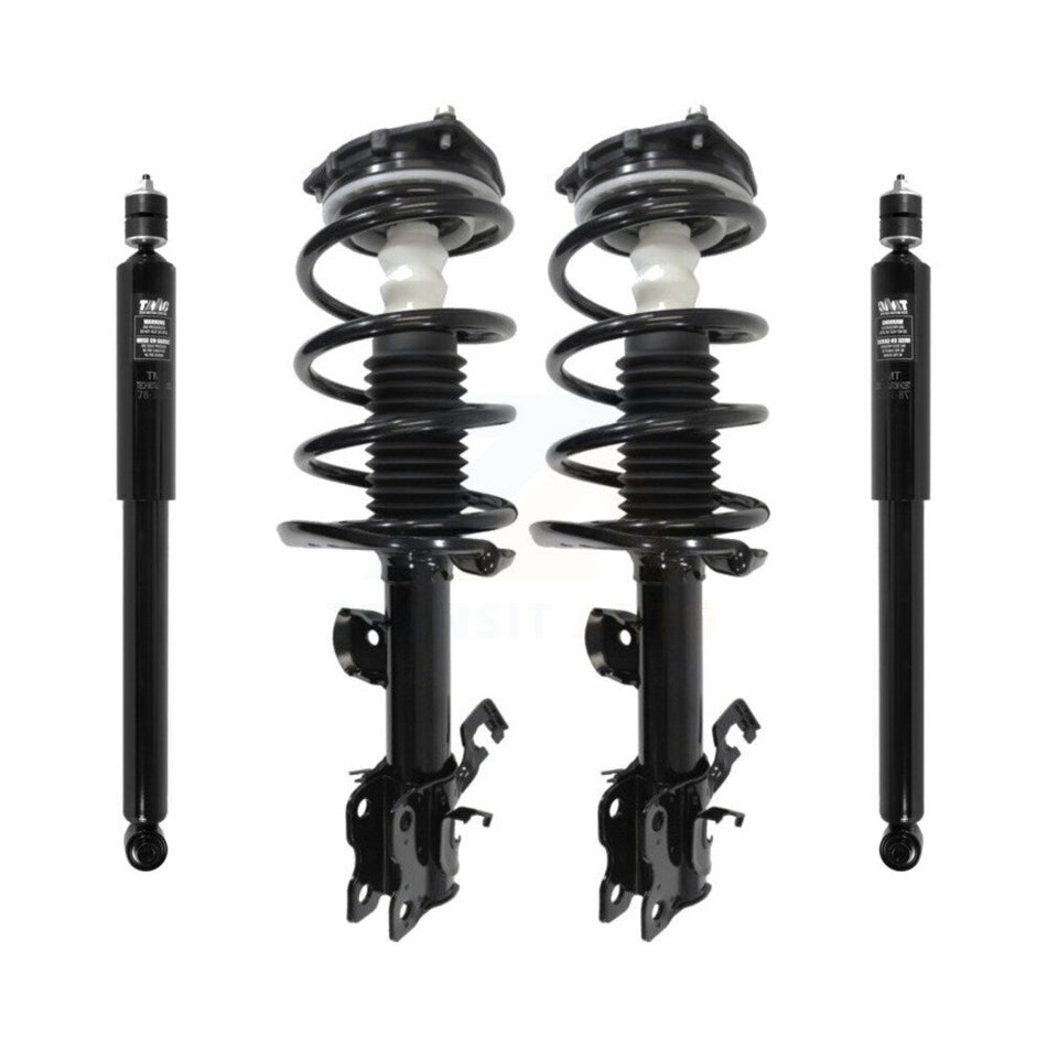Front Rear Complete Suspension Shocks Strut And Coil Spring Mount Assemblies Kit For 2011-2017 Nissan Juke S SL SV with FWD Excludes All Wheel Drive Nismo Models (Left Right) K78M-100174
