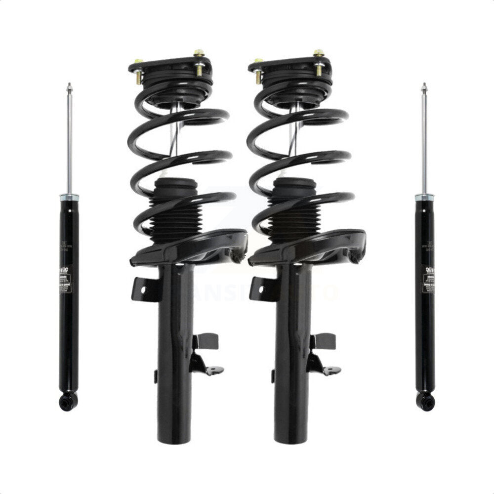 Front Rear Complete Suspension Shocks Strut And Coil Spring Mount Assemblies Kit For Ford Focus Excludes Electric Engine Turbo - Left Right Side (Driver Passenger) K78M-100177 by Transit Auto