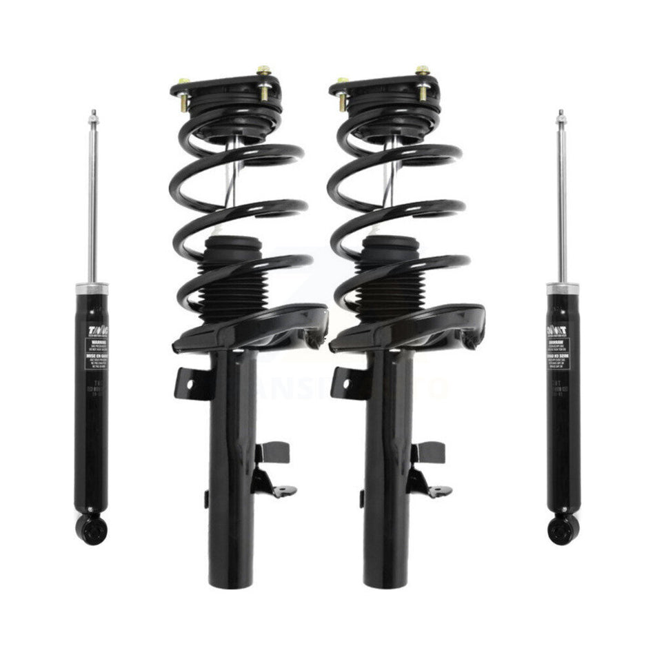 Front Rear Complete Suspension Shocks Strut And Coil Spring Mount Assemblies Kit For Ford Focus Excludes Electric Engine Turbo - Left Right Side (Driver Passenger) K78M-100178