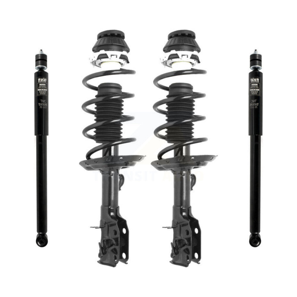 Front Rear Complete Suspension Shocks Strut And Coil Spring Mount Assemblies Kit For 2009-2014 Honda Fit Excludes Electric Models - Left Right Side (Driver Passenger) K78M-100179