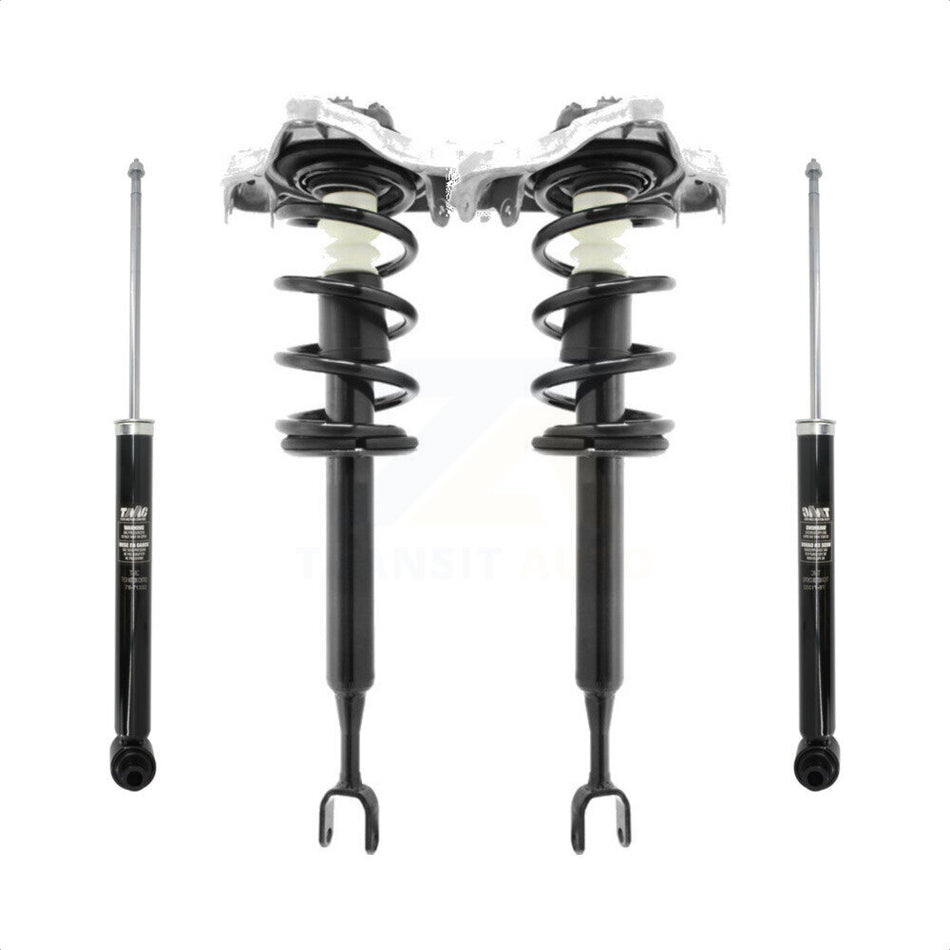 Front Rear Complete Suspension Shocks Strut And Coil Spring Mount Assemblies Kit For 2005-2008 Audi A4 Quattro B7 Chassis with Standard Left Right Driver Passenger K78M-100315