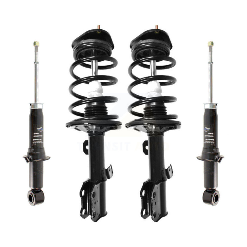 Front Rear Complete Suspension Shocks Strut And Coil Spring Mount Assemblies Kit For 2003-2008 Toyota Matrix Pontiac Vibe FWD - Left Right Side (Driver Passenger) K78M-100336