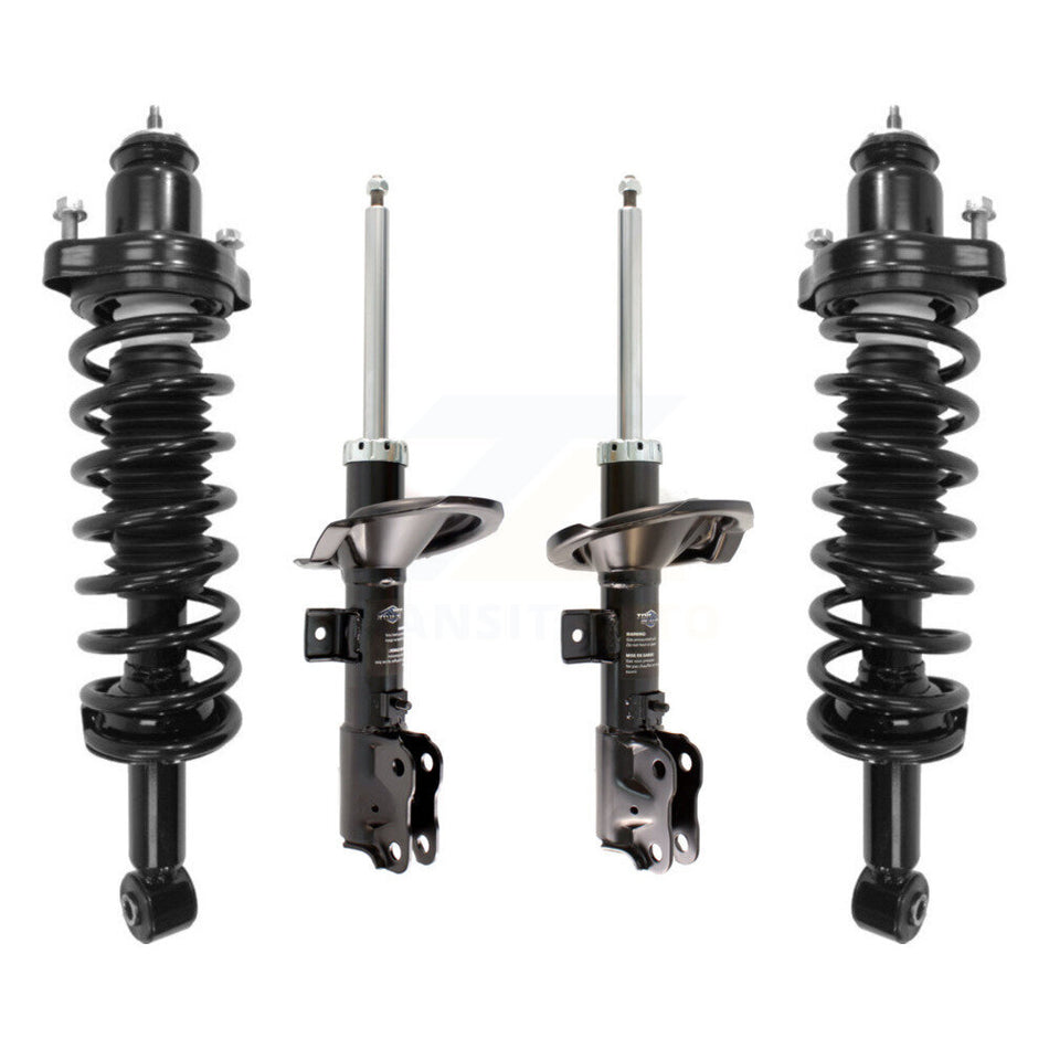 Front Rear Complete Suspension Shocks Strut And Coil Spring Mount Assemblies Kit For 2008-2010 Mitsubishi Lancer ES DE Excludes GTS Models - Left Right Side (Driver Passenger) K78M-100376