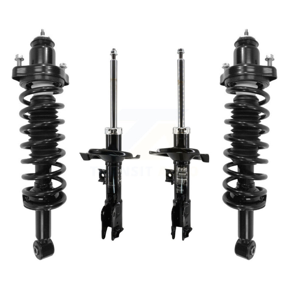 Front Rear Complete Suspension Shocks Strut And Coil Spring Mount Assemblies Kit For 2008-2010 Mitsubishi Lancer ES DE Excludes GTS Models - Left Right Side (Driver Passenger) K78M-100376