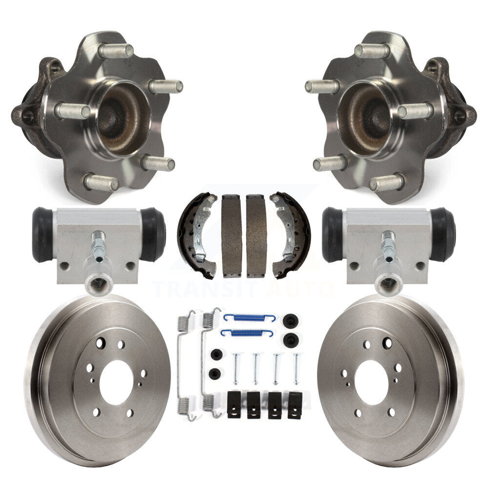 Rear Wheel Cylinders And Drum & Shoes Hub Bearing Kit (8Pc) For 2013-2019 Nissan Sentra K7D-101304