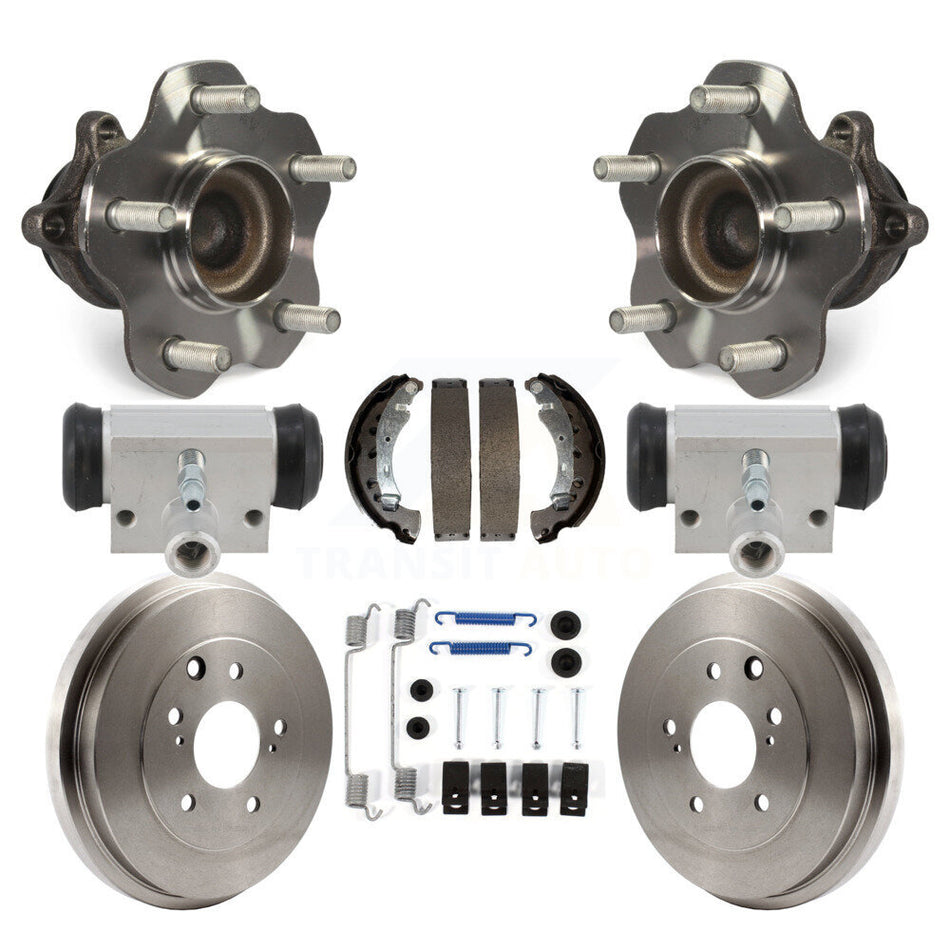 Rear Wheel Cylinders And Drum & Shoes Hub Bearing Kit (8Pc) For 2013-2019 Nissan Sentra K7D-101304