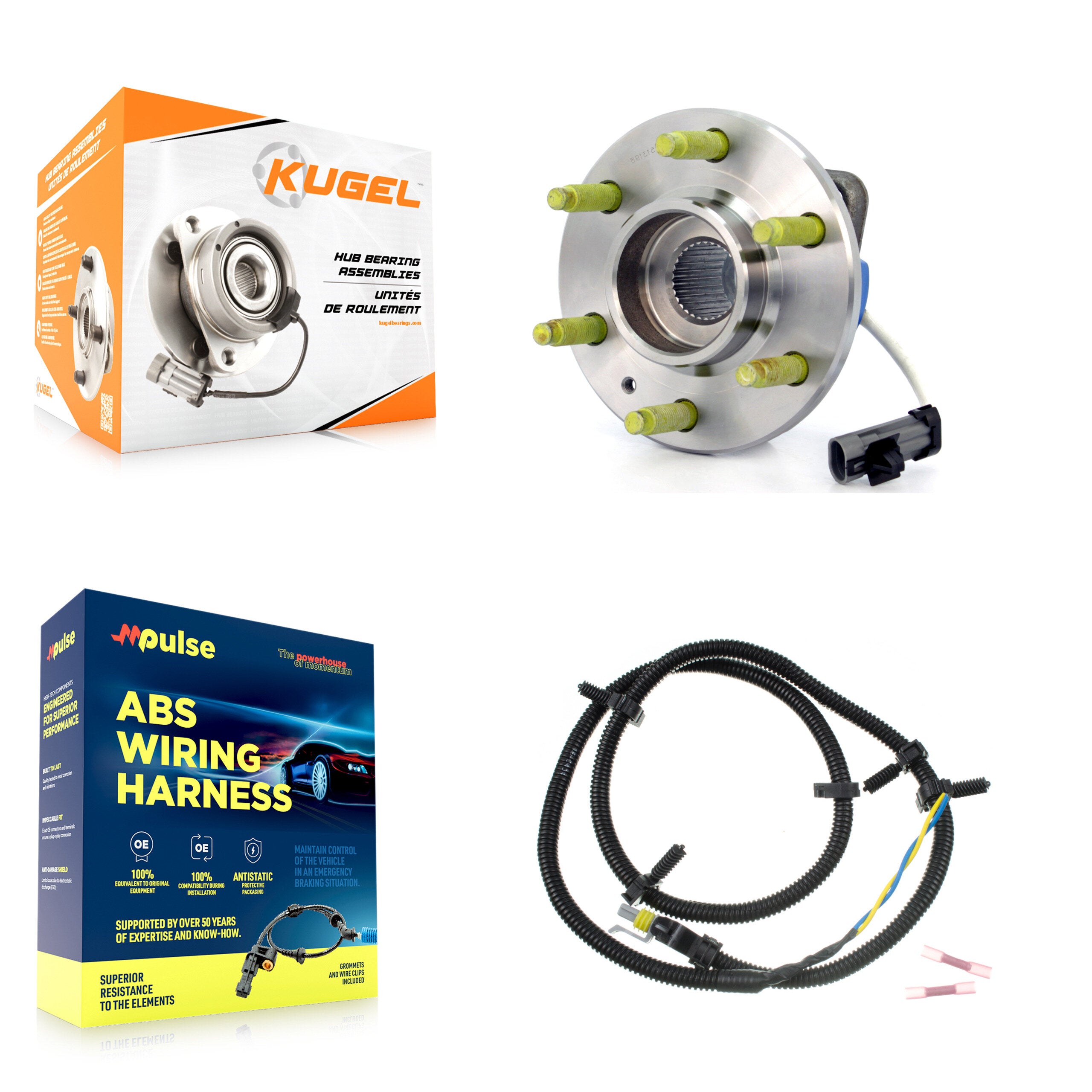 Front Wheel Hub Bearing And Extra ABS Sensor Kit For 2004-2009 Cadillac SRX AWD K7S-100019