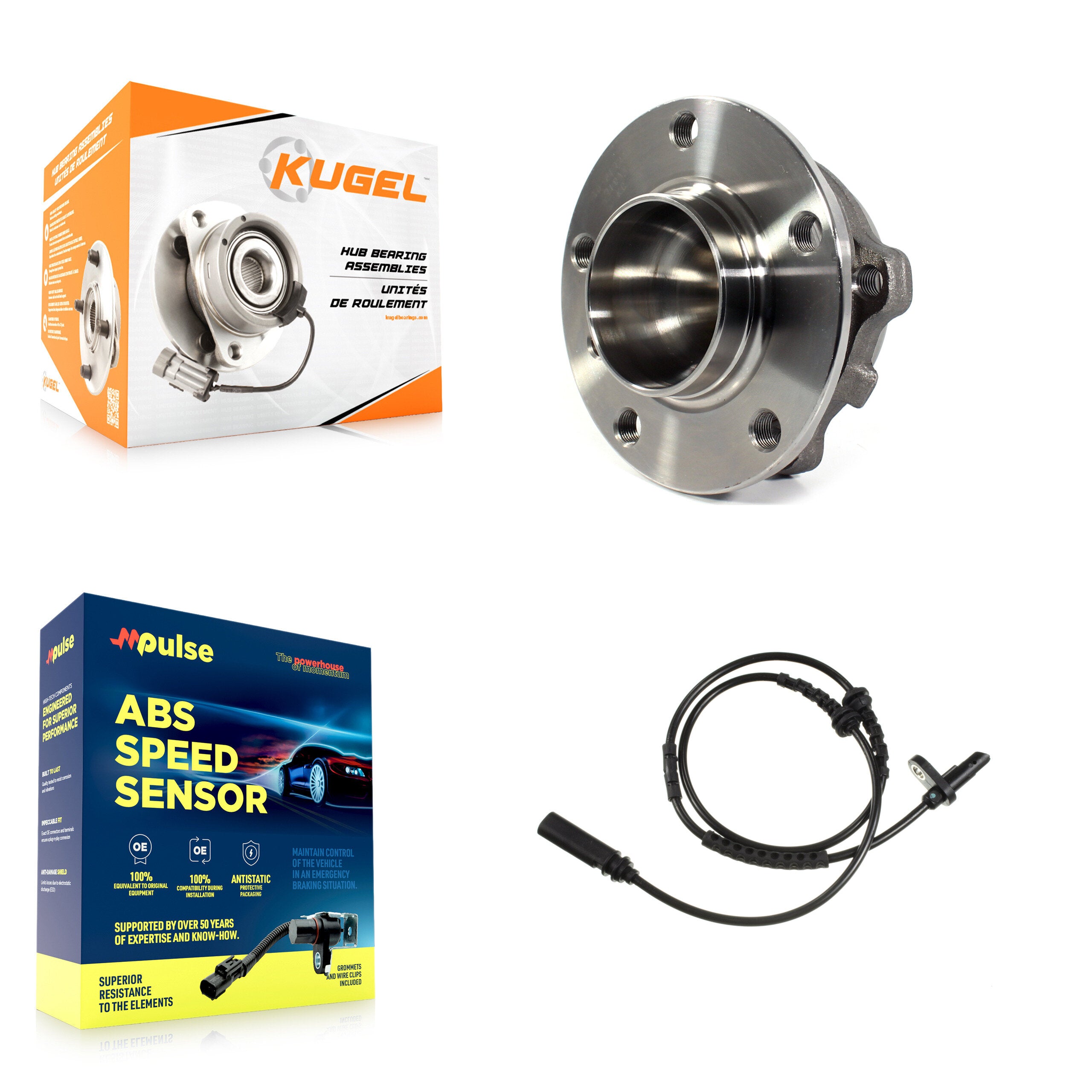 Front Wheel Hub Bearing And ABS Sensor Kit For 2011-2012 BMW 750i with Harness K7S-100041