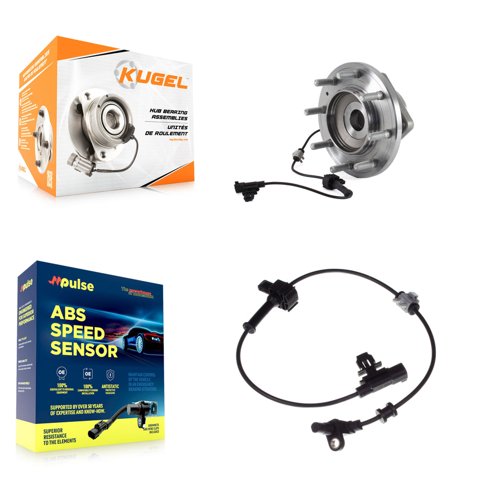 Front Wheel Hub Bearing & Extra Sensor Kit For Chevrolet Silverado 3500 HD GMC Sierra 4WD K7S-100055