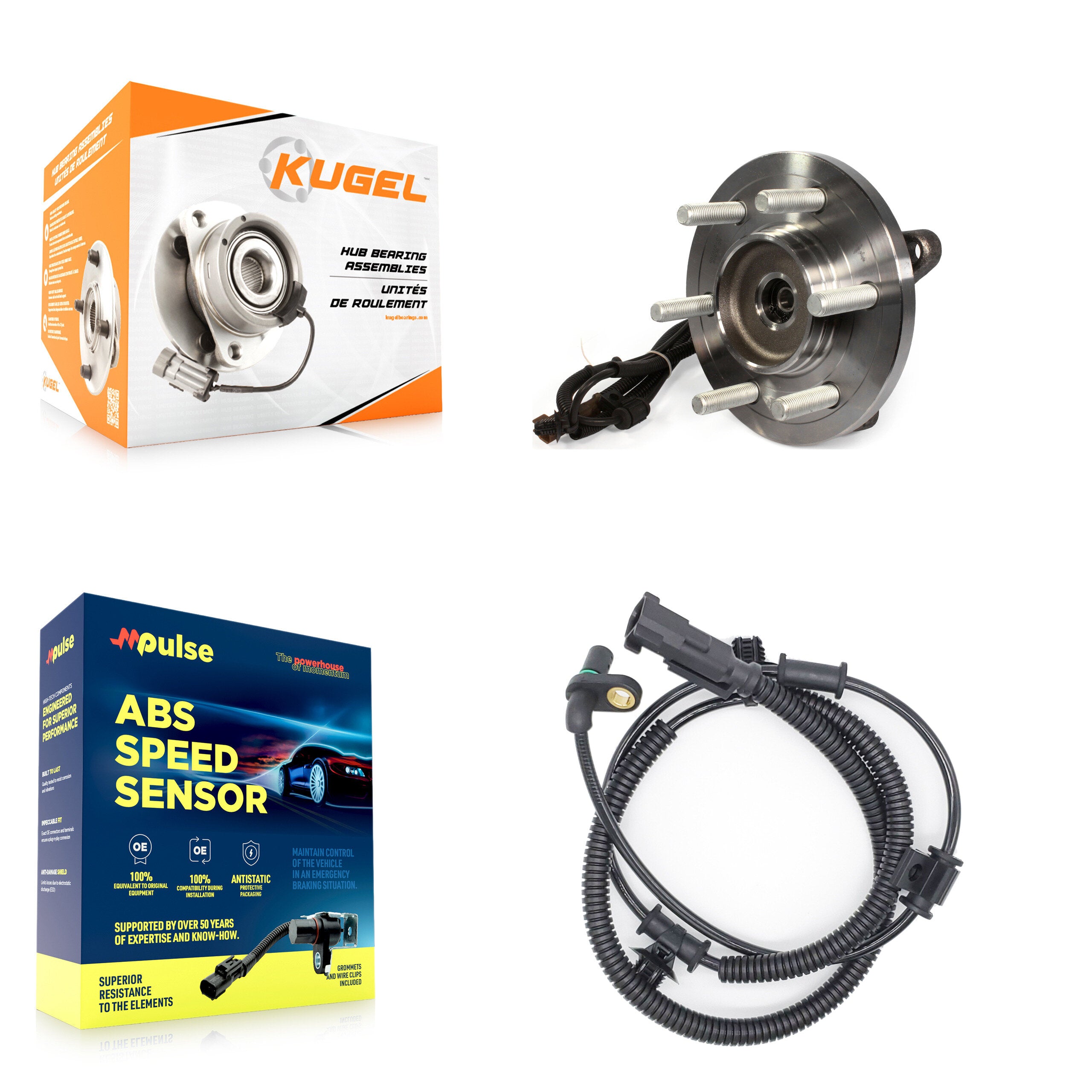 Front Wheel Hub Bearing And Extra ABS Sensor Kit For Ford F-150 K7S-100057