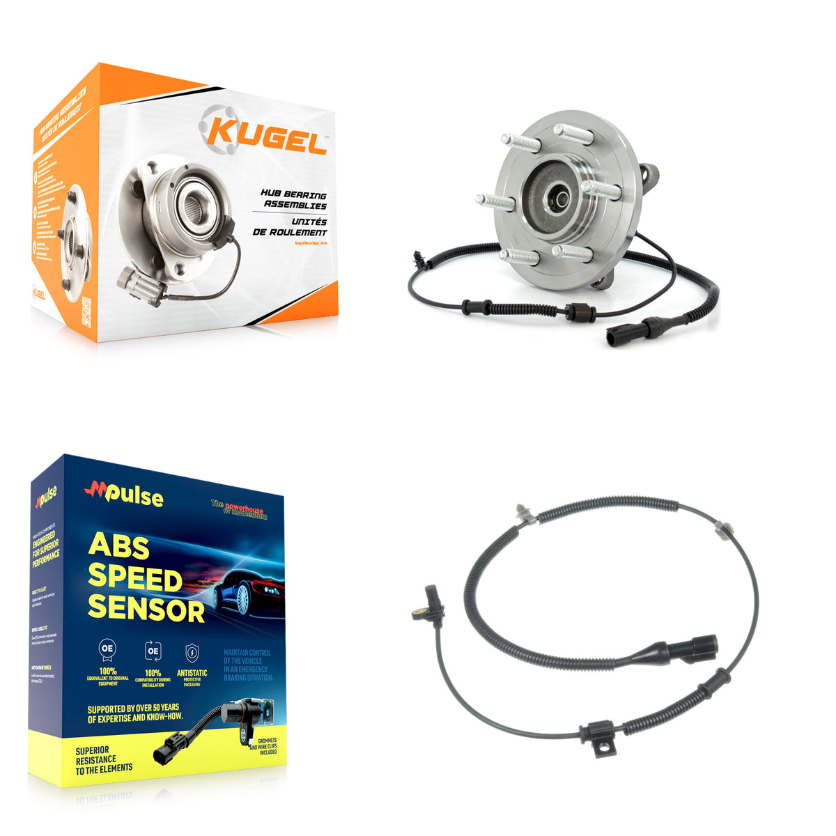 Front Wheel Hub Bearing & Extra ABS Sensor Kit For 2010 Ford Expedition Lincoln Navigator K7S-100063