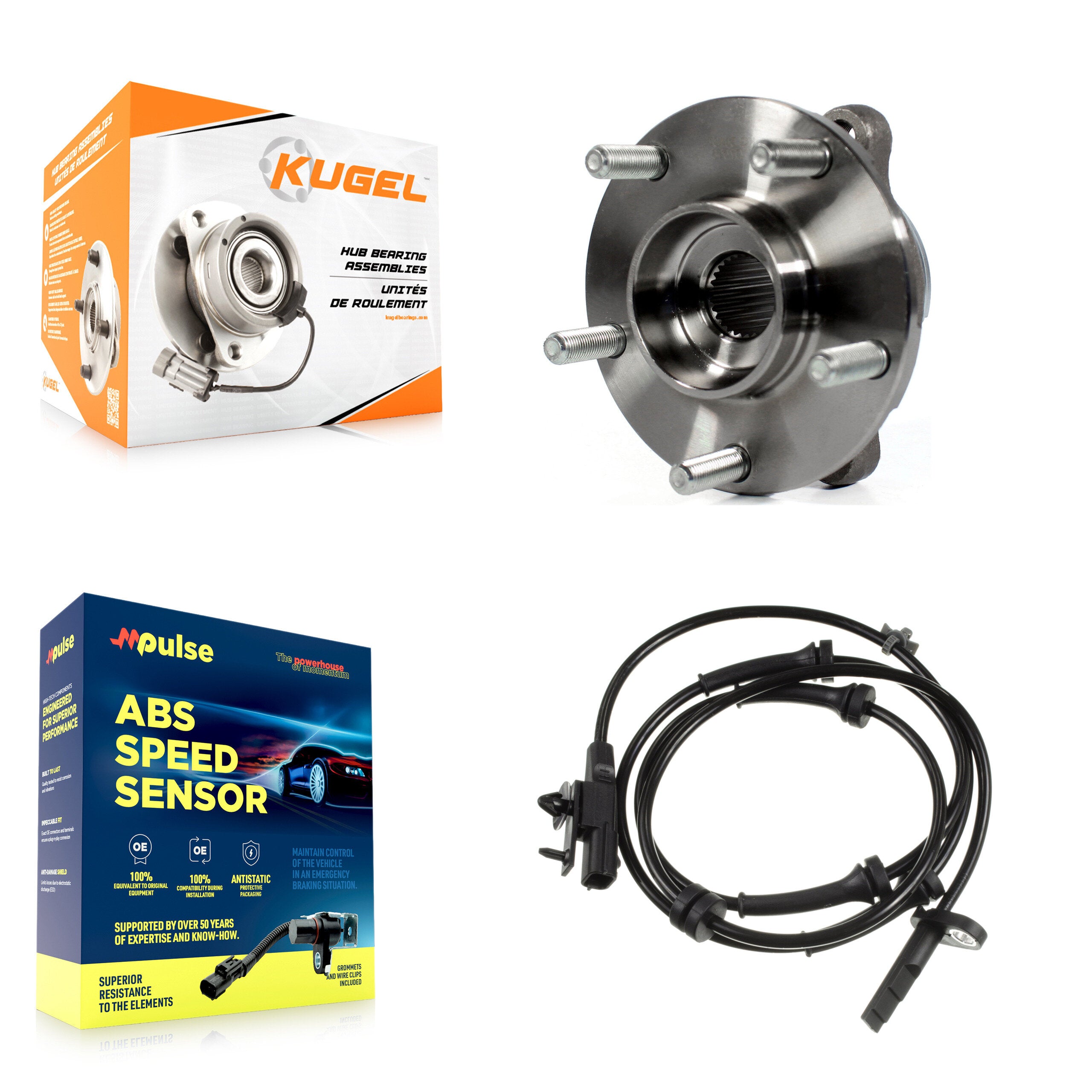 Front Wheel Hub Bearing And ABS Sensor Kit For INFINITI QX50 EX35 EX37 M37 Q70 Q70L M56 K7S-100075