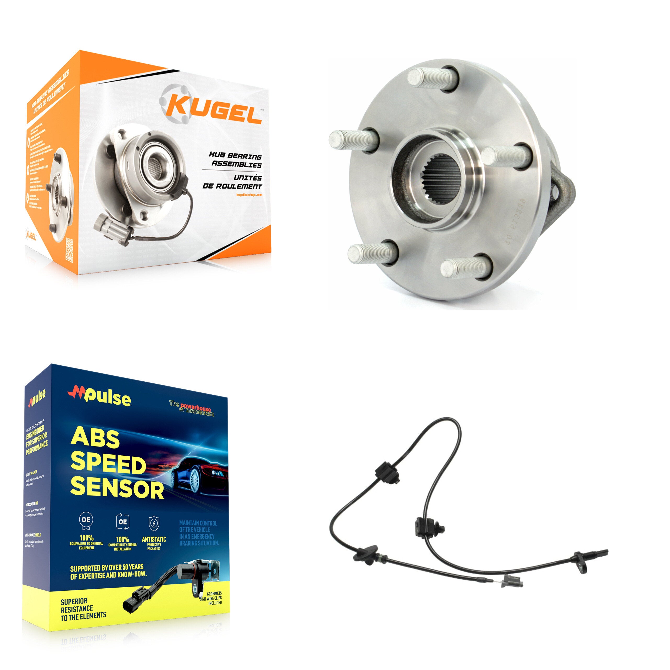 Front Wheel Hub Bearing ABS Sensor Kit For 2008-2014 Subaru Tribeca 3.6L with 4-Wheel K7S-100098