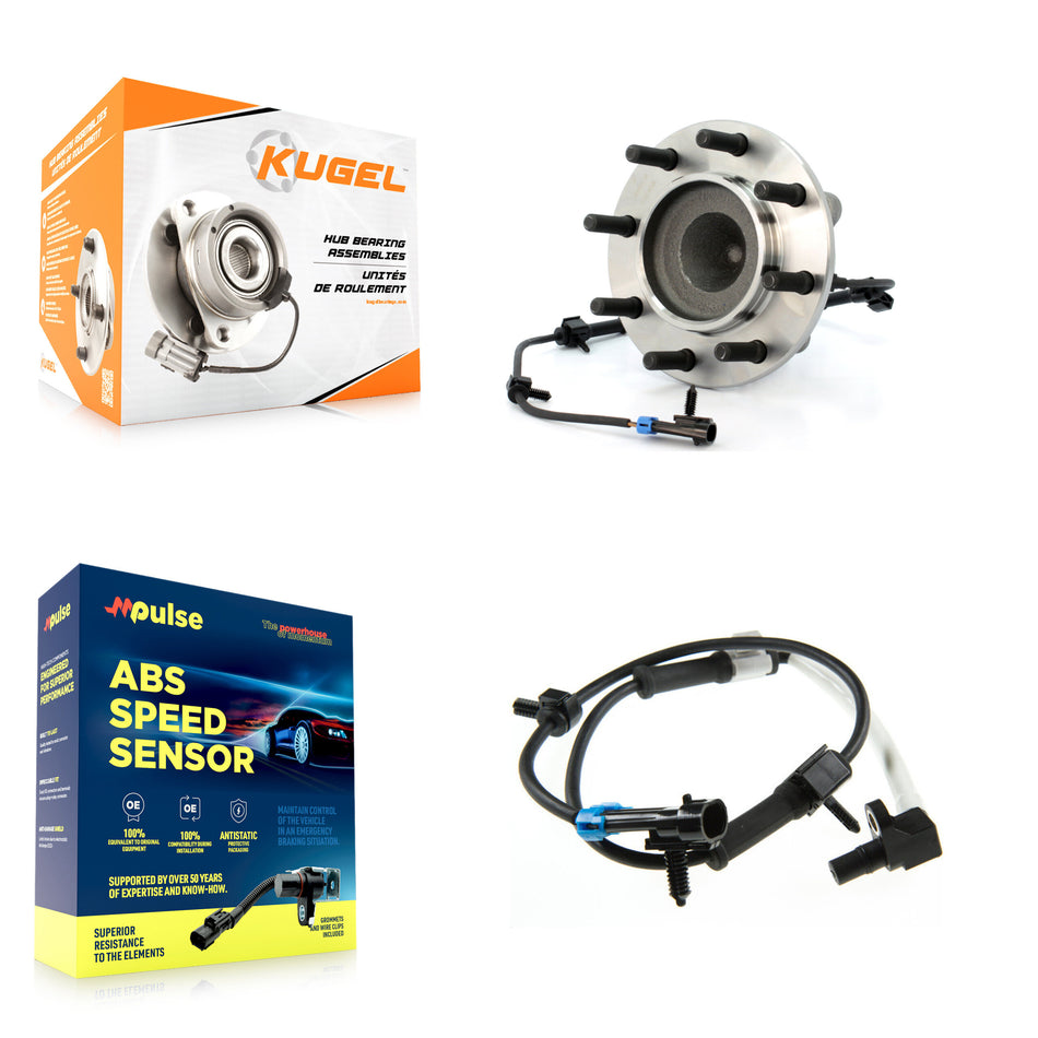 Front Wheel Hub Bearing & Extra ABS Sensor Kit For Chevrolet Express 3500 GMC Savana 4500 K7S-100106