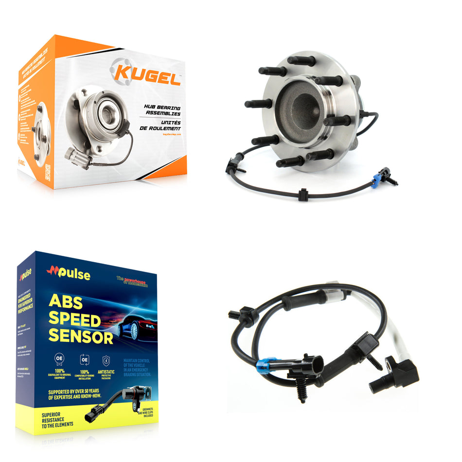Front Wheel Hub Bearing & Extra ABS Sensor Kit For Chevrolet Express 2500 GMC Savana 3500 K7S-100107