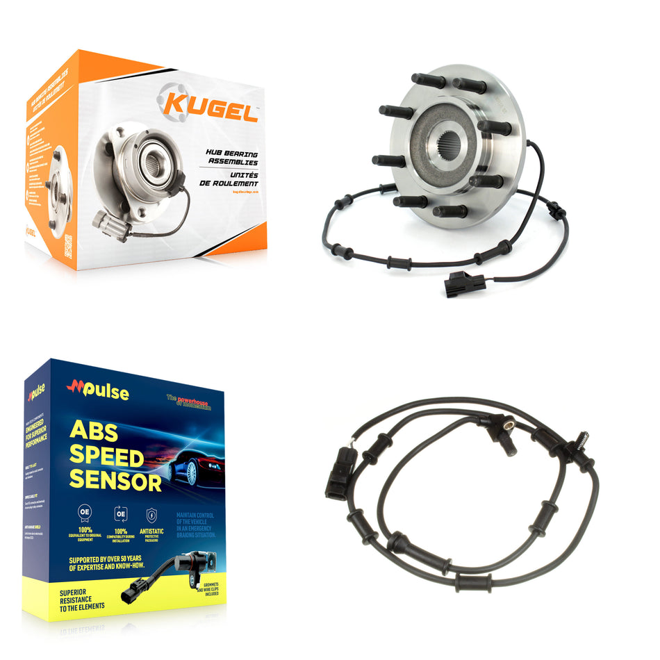 Front Wheel Hub Bearing And Extra ABS Sensor Kit For Dodge Ram 2500 3500 with Harness K7S-100115