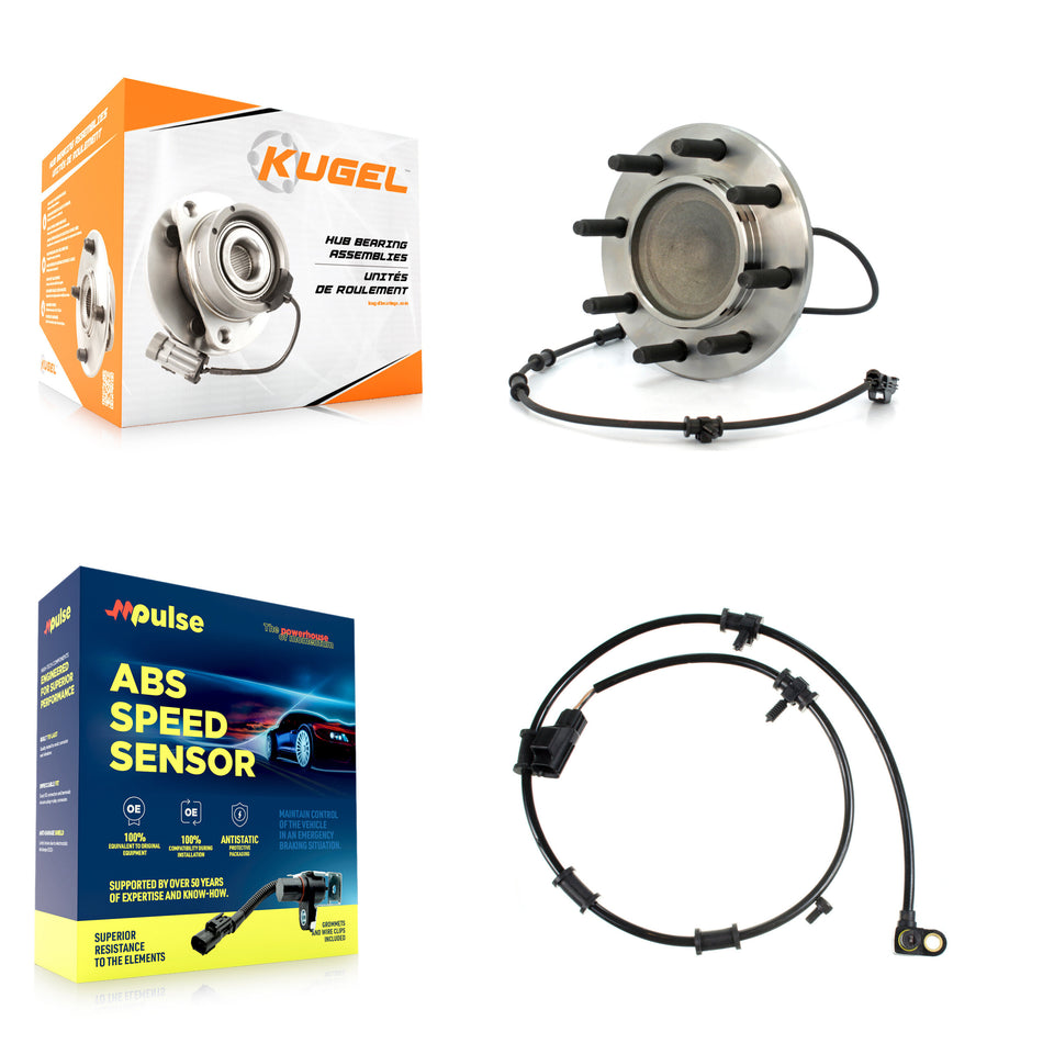 Front Wheel Hub Bearing And Extra ABS Sensor Kit For Dodge Ram 2500 3500 with Harness K7S-100116