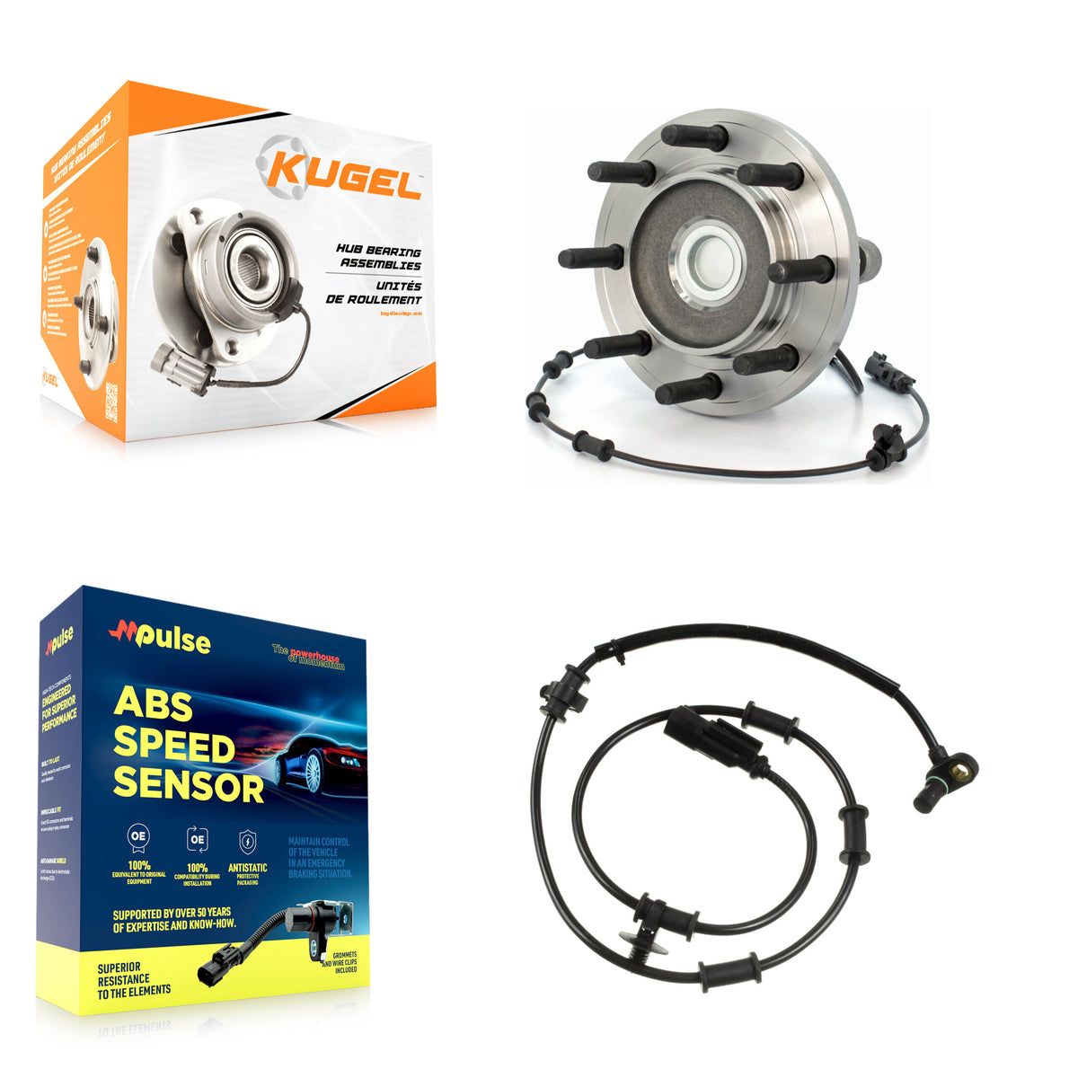Front Wheel Hub Bearing And Extra ABS Sensor Kit For Dodge Ram 2500 3500 with Harness K7S-100117