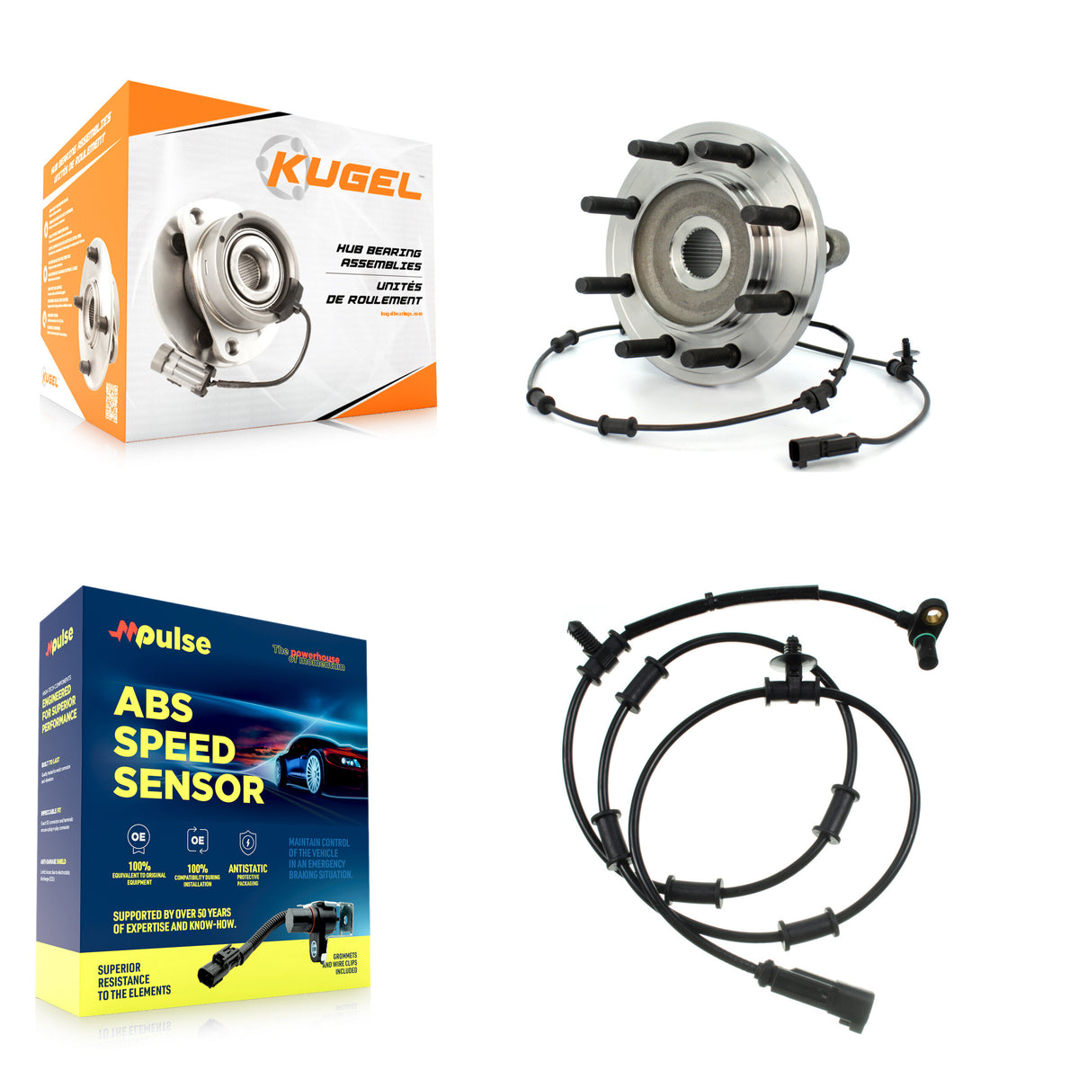 Front Wheel Hub Bearing And Extra ABS Sensor Kit For Dodge Ram 2500 3500 with Harness K7S-100118