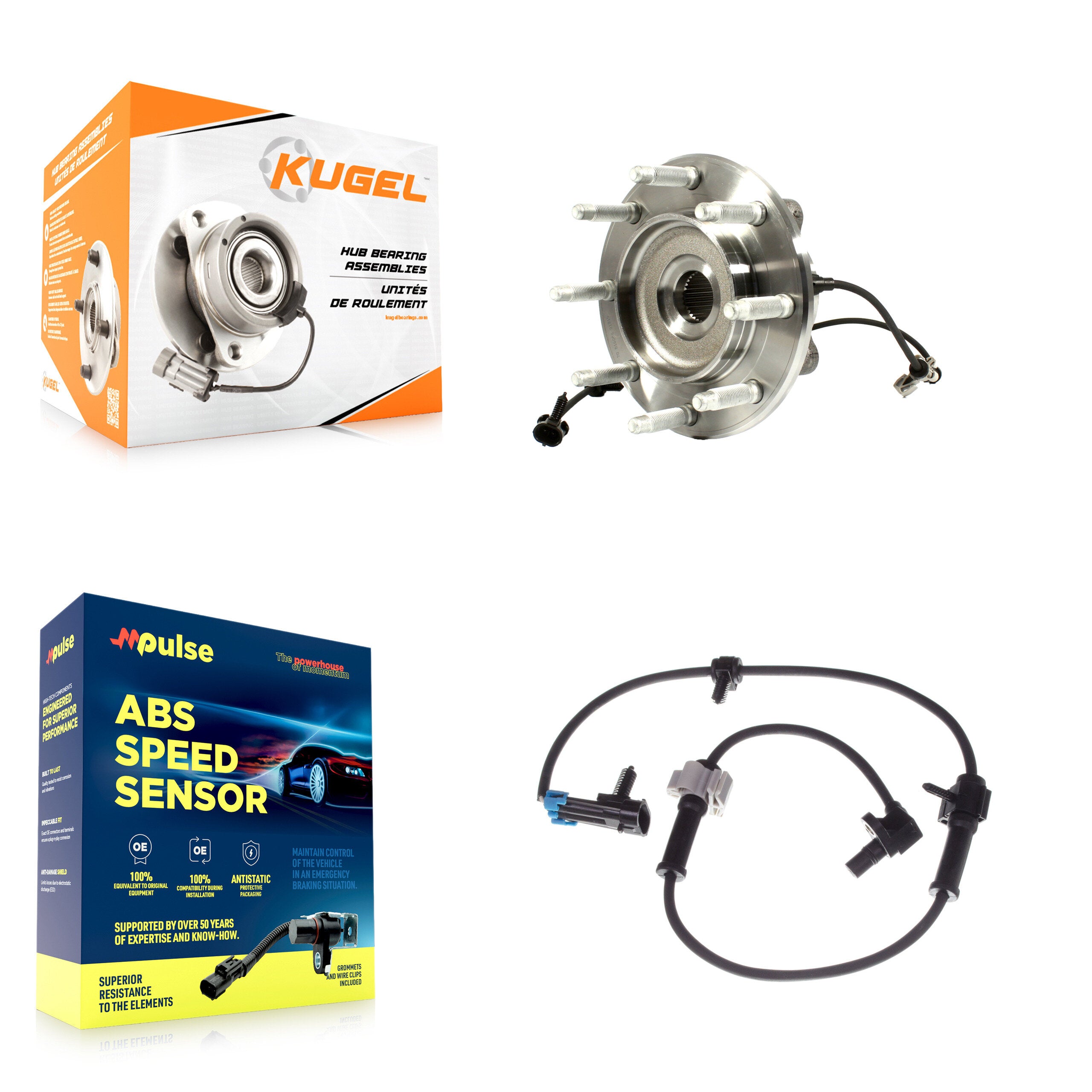 Front Wheel Hub Bearing And Extra ABS Sensor Kit For Chevrolet Silverado 1500 HD Classic K7S-100121