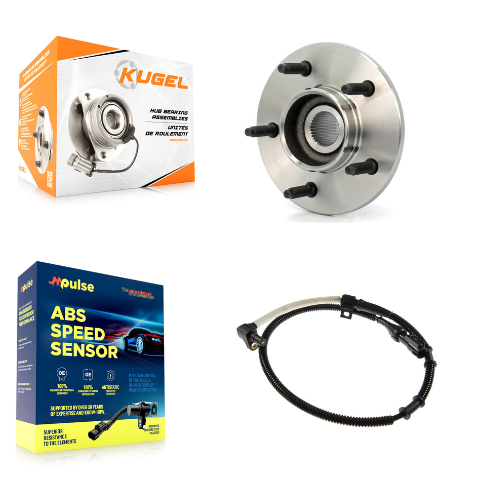 Front Wheel Hub Bearing ABS Sensor Kit For Ford F-150 4WD with 4.2L/4.6L/5.4L 2-Wheel K7S-100129