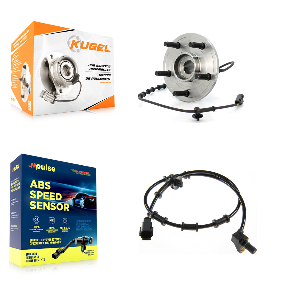 Front Wheel Hub Bearing And Extra ABS Sensor Kit For Dodge Ram 1500 with Harness K7S-100147