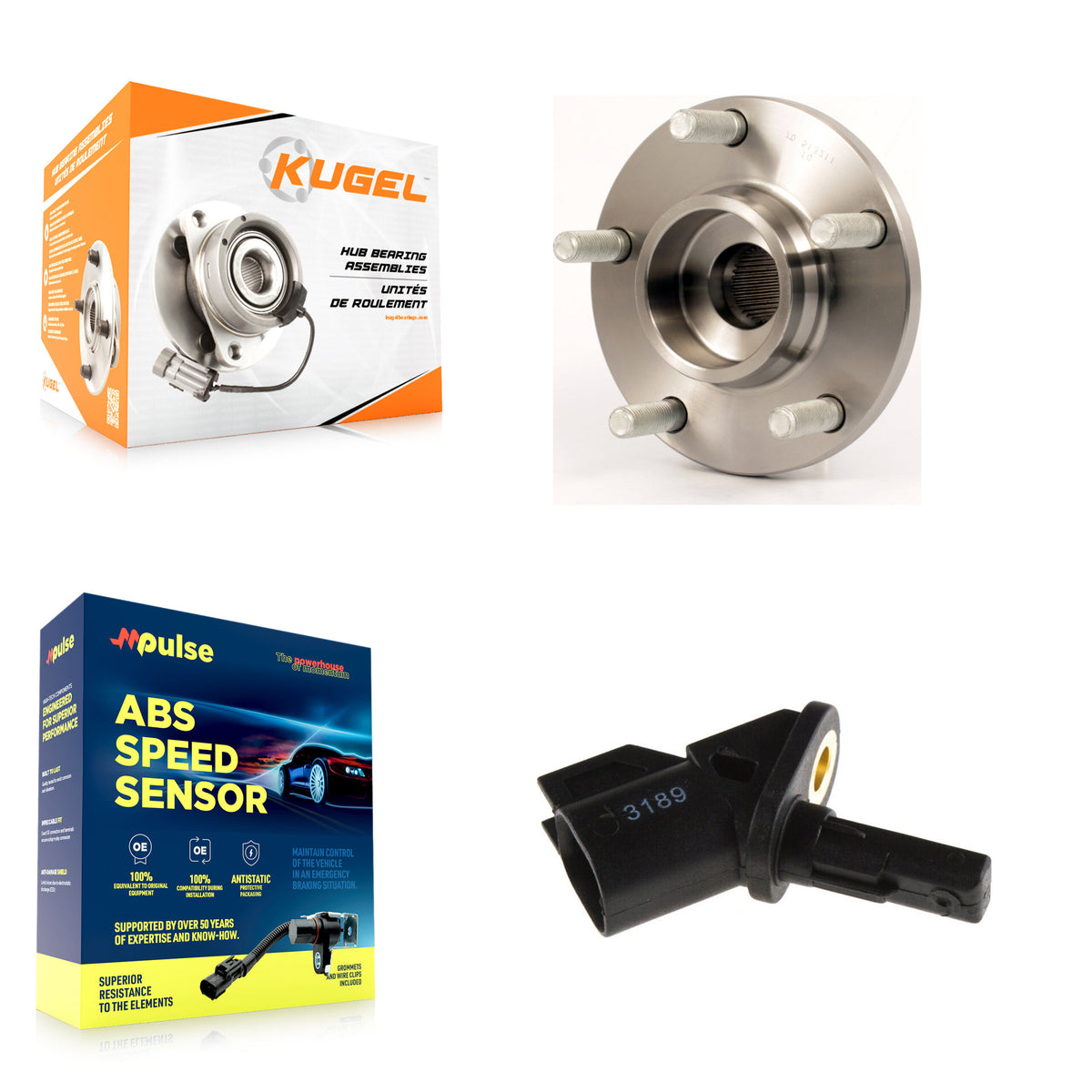 Front Wheel Hub Bearing Sensor Kit For Mazda 3 2.0L 2.3L with 4-Wheel ABS without Harness K7S-100149
