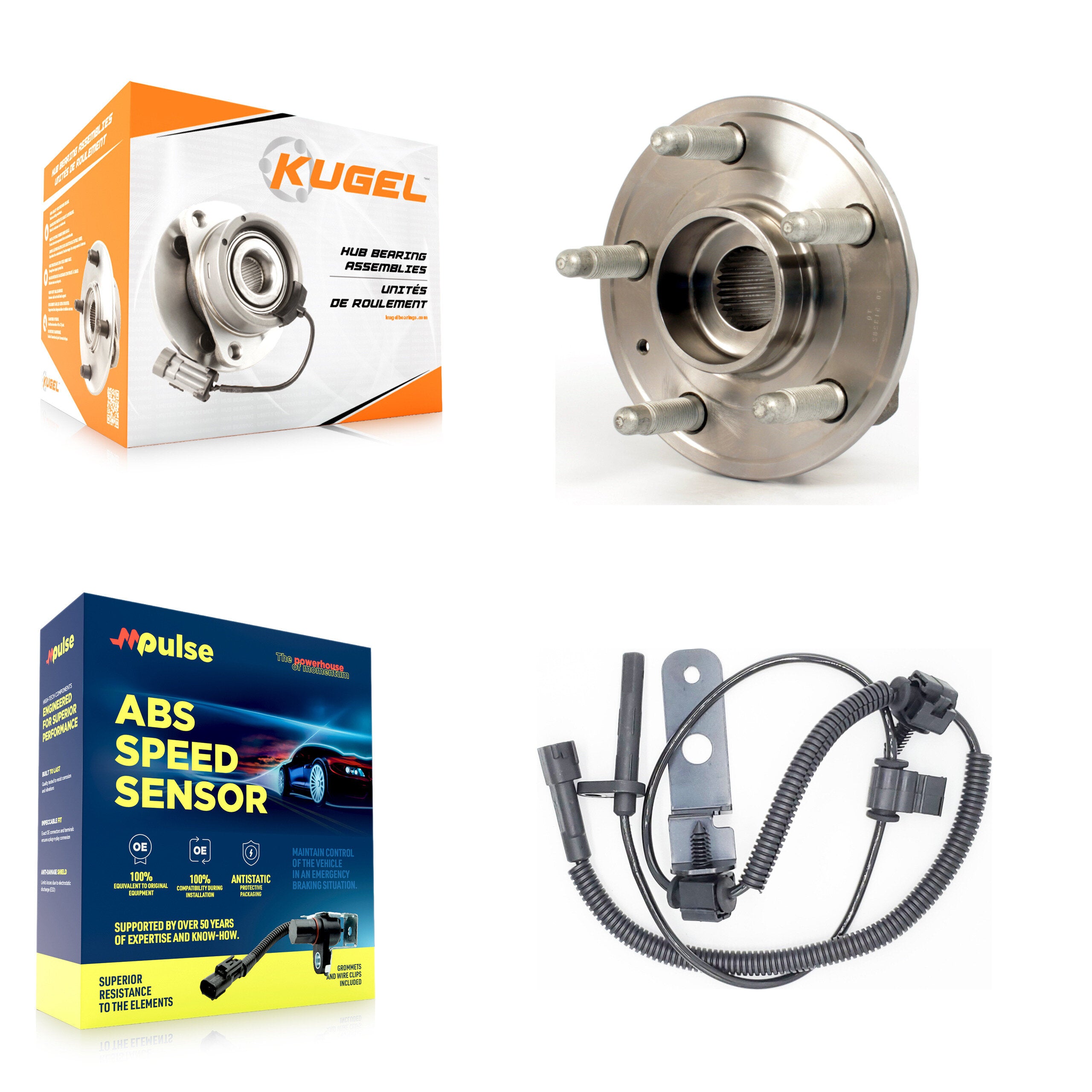 Front Wheel Hub Bearing And ABS Sensor Kit For Cadillac CTS with Harness K7S-100167