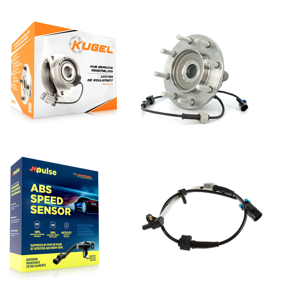 Front Wheel Hub Bearing & Extra ABS Sensor Kit For Chevrolet Silverado 3500 with Harness K7S-100175