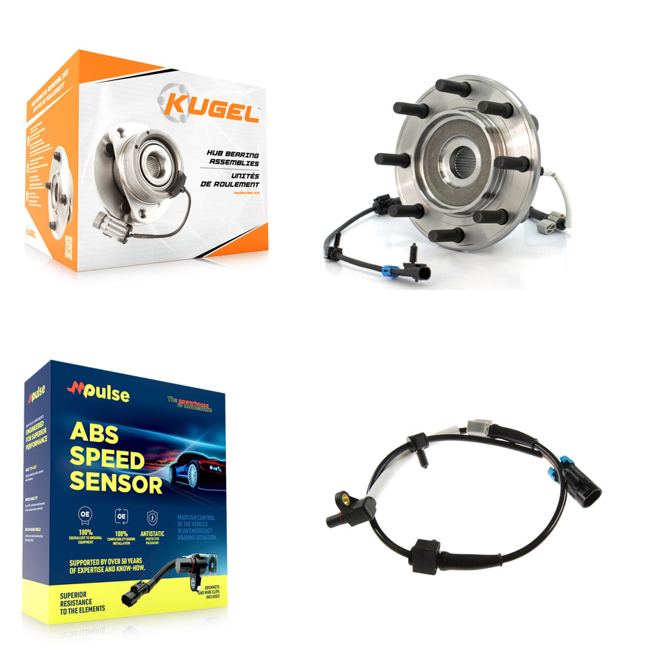 Front Wheel Hub Bearing & Extra ABS Sensor Kit For Chevrolet Silverado 3500 with Harness K7S-100176