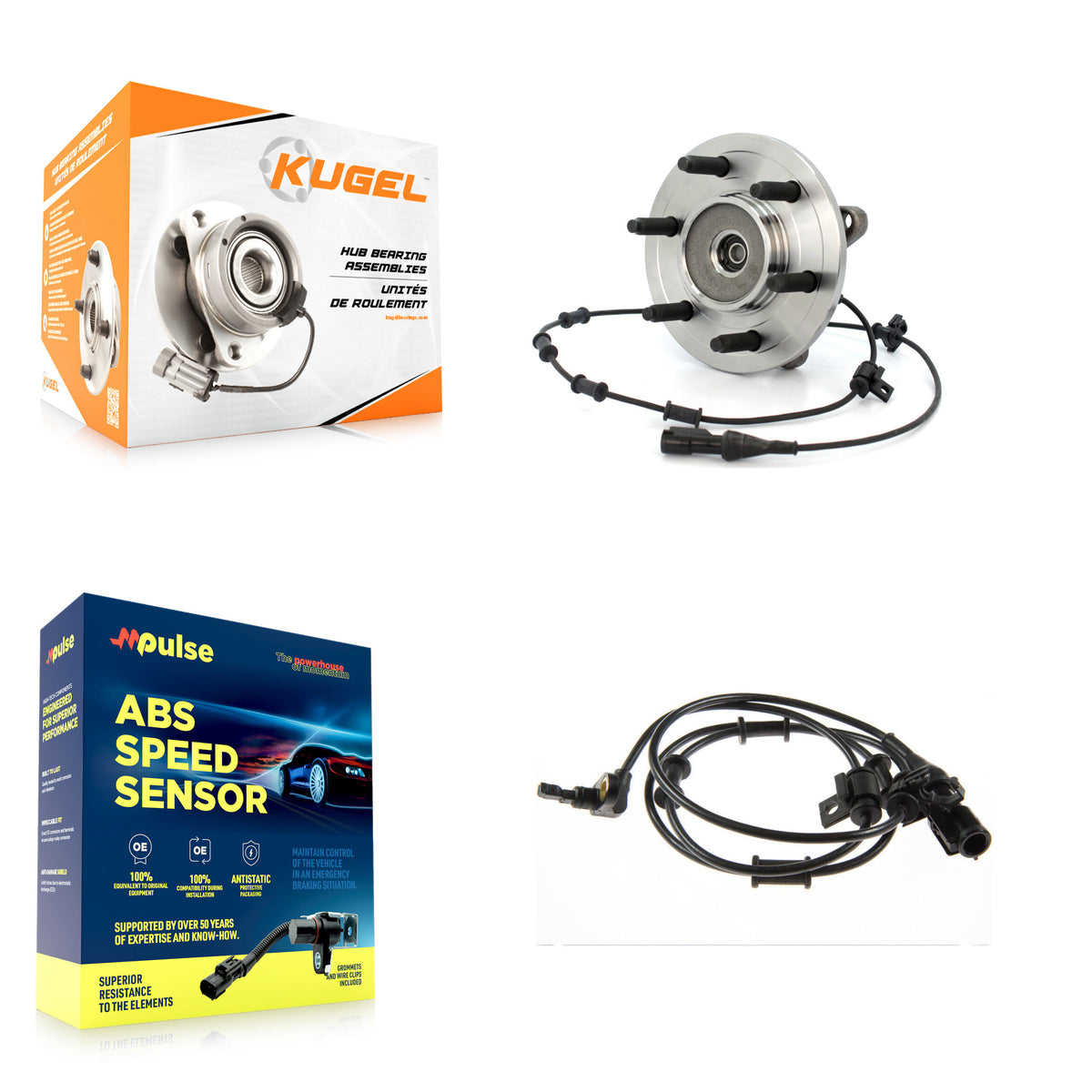 Front Wheel Hub Bearing And Extra ABS Sensor Kit For Ford Expedition Lincoln Navigator K7S-100184