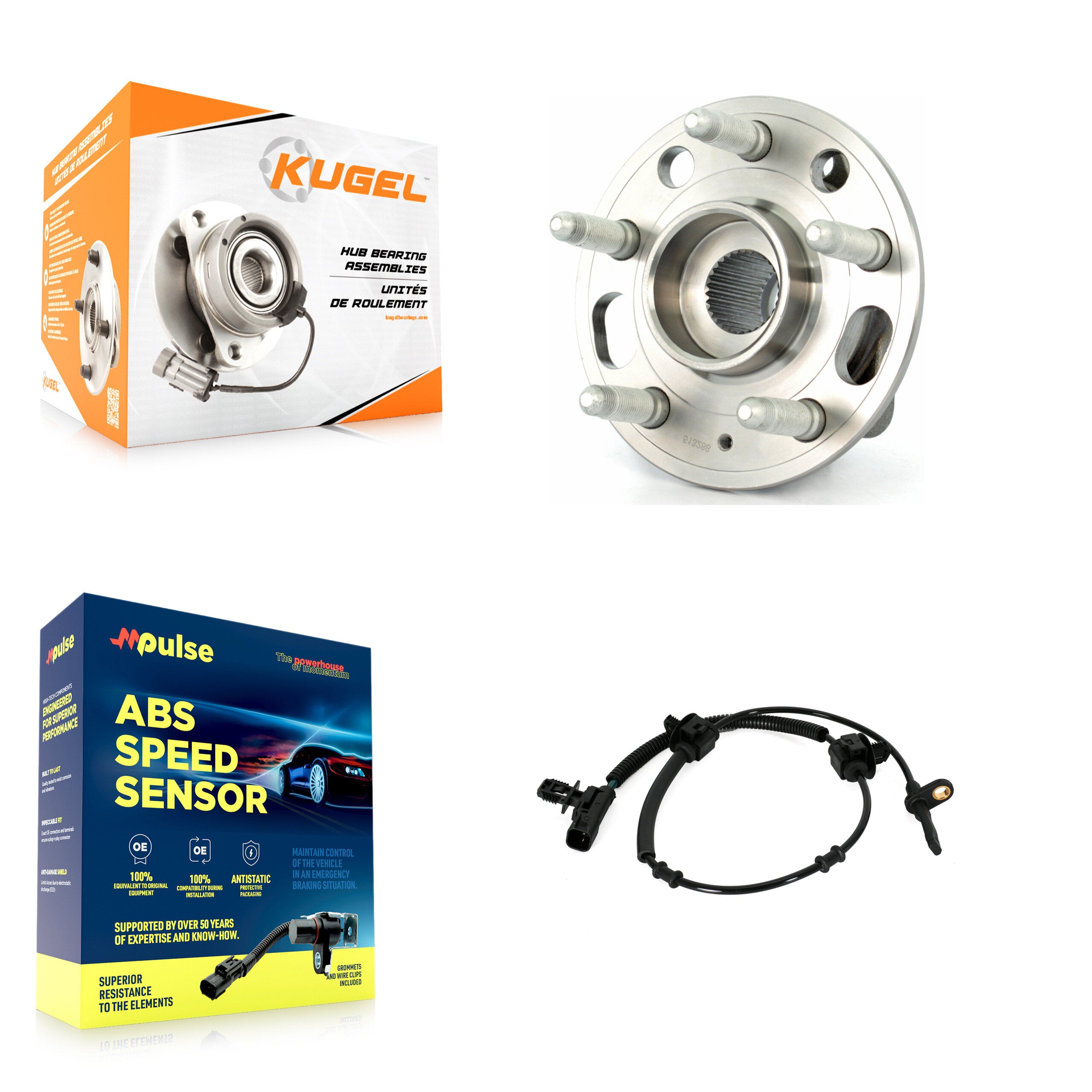 Front Wheel Hub Bearing And ABS Sensor Kit For Cadillac CTS AWD with 3.6L 2.0L K7S-100191