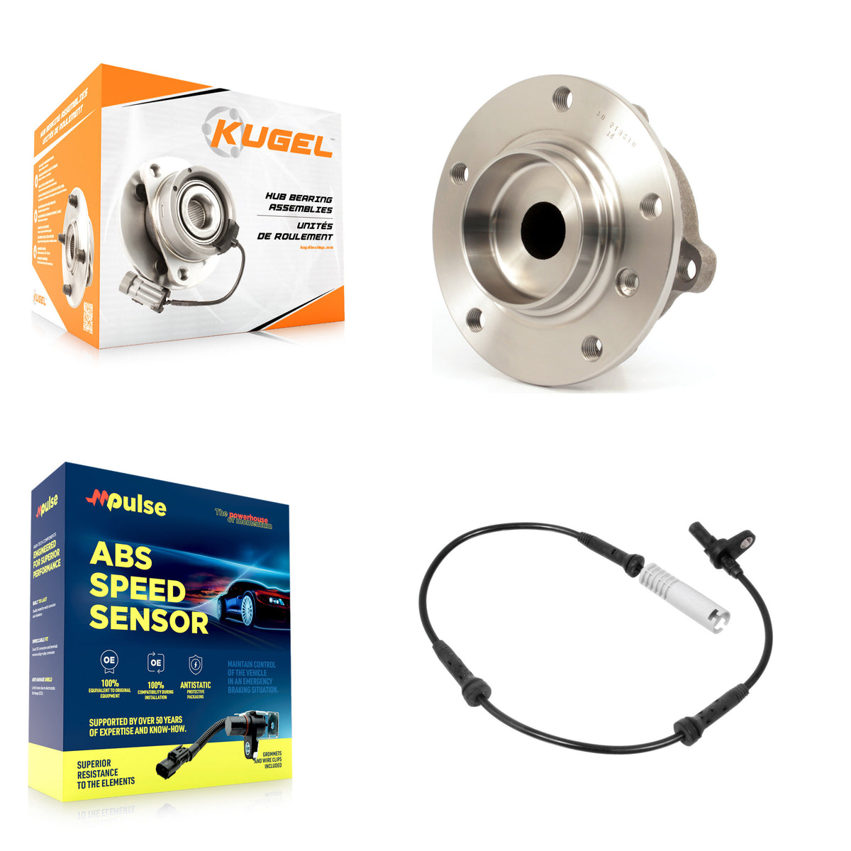 Front Wheel Hub Bearing & ABS Sensor Kit For BMW 530i 650i 525i 645Ci 550i 528i 545i 535i K7S-100196