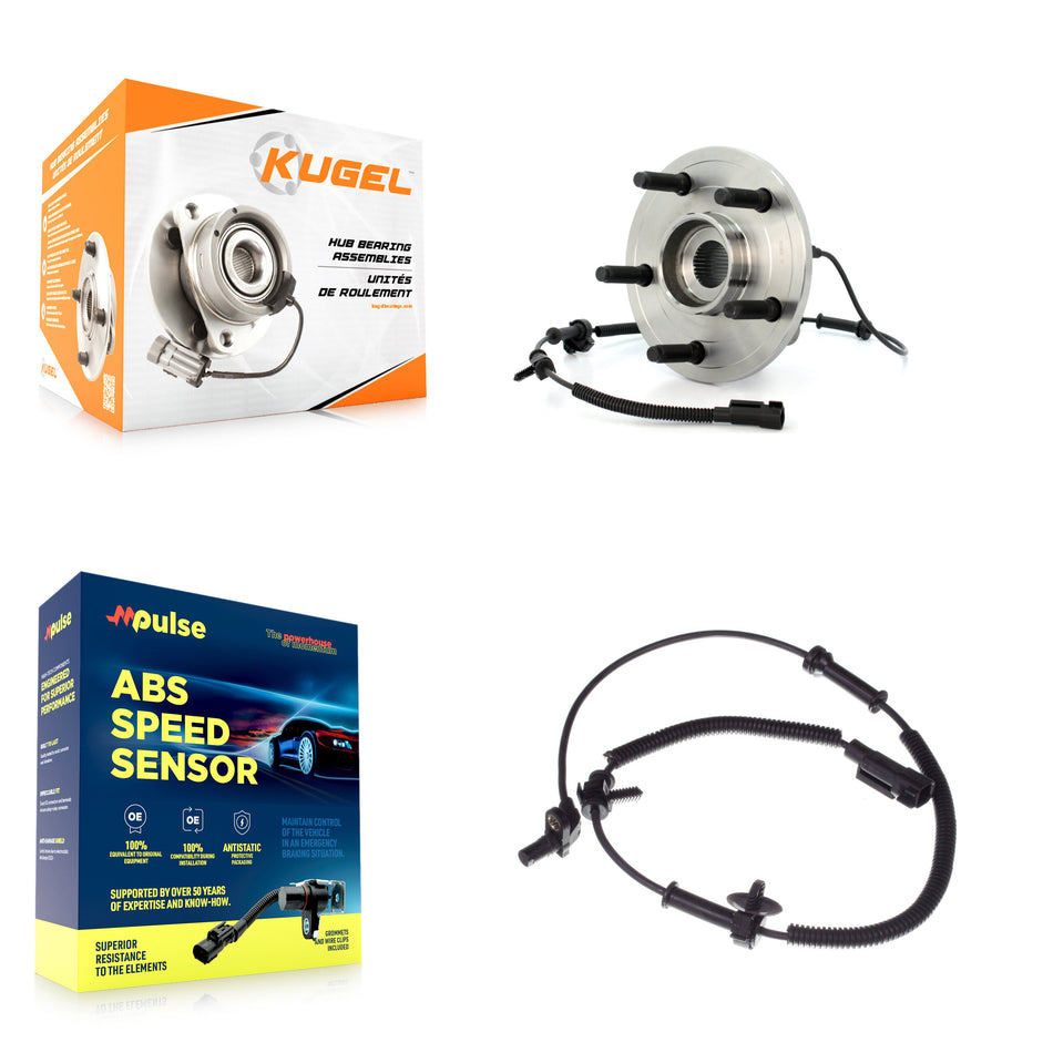 Front Wheel Hub Bearing Extra ABS Sensor Kit For 2007 Dodge Ram 1500 4WD with 4-Wheel K7S-100203