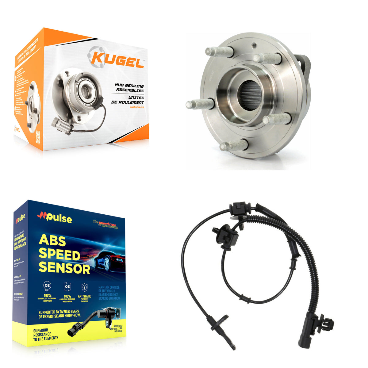 Front Wheel Hub Bearing And ABS Sensor Kit For 2013-2019 Cadillac ATS AWD K7S-100217