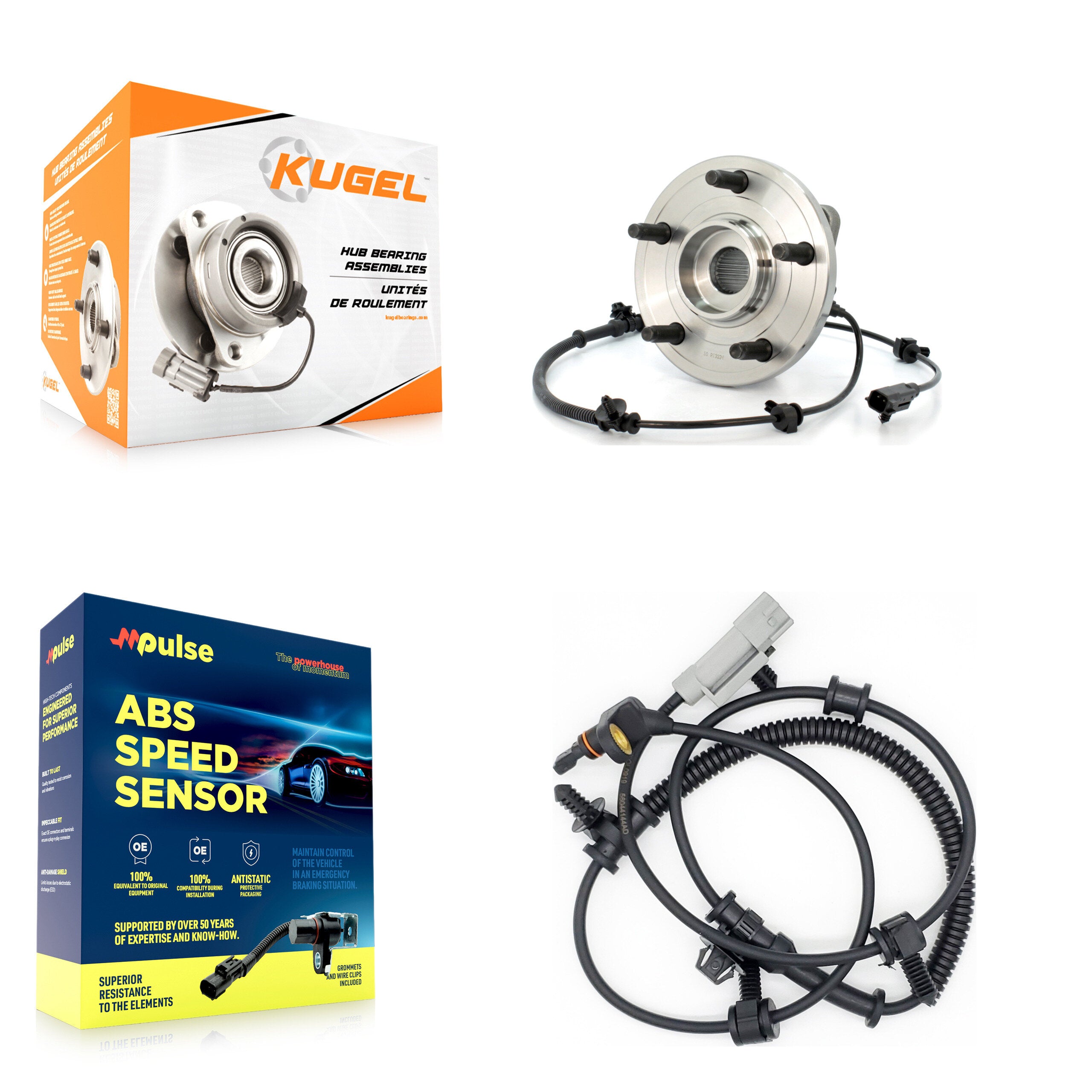 Front Wheel Hub Bearing & Extra Sensor Kit For Jeep Grand Cherokee Commander with Harness K7S-100236