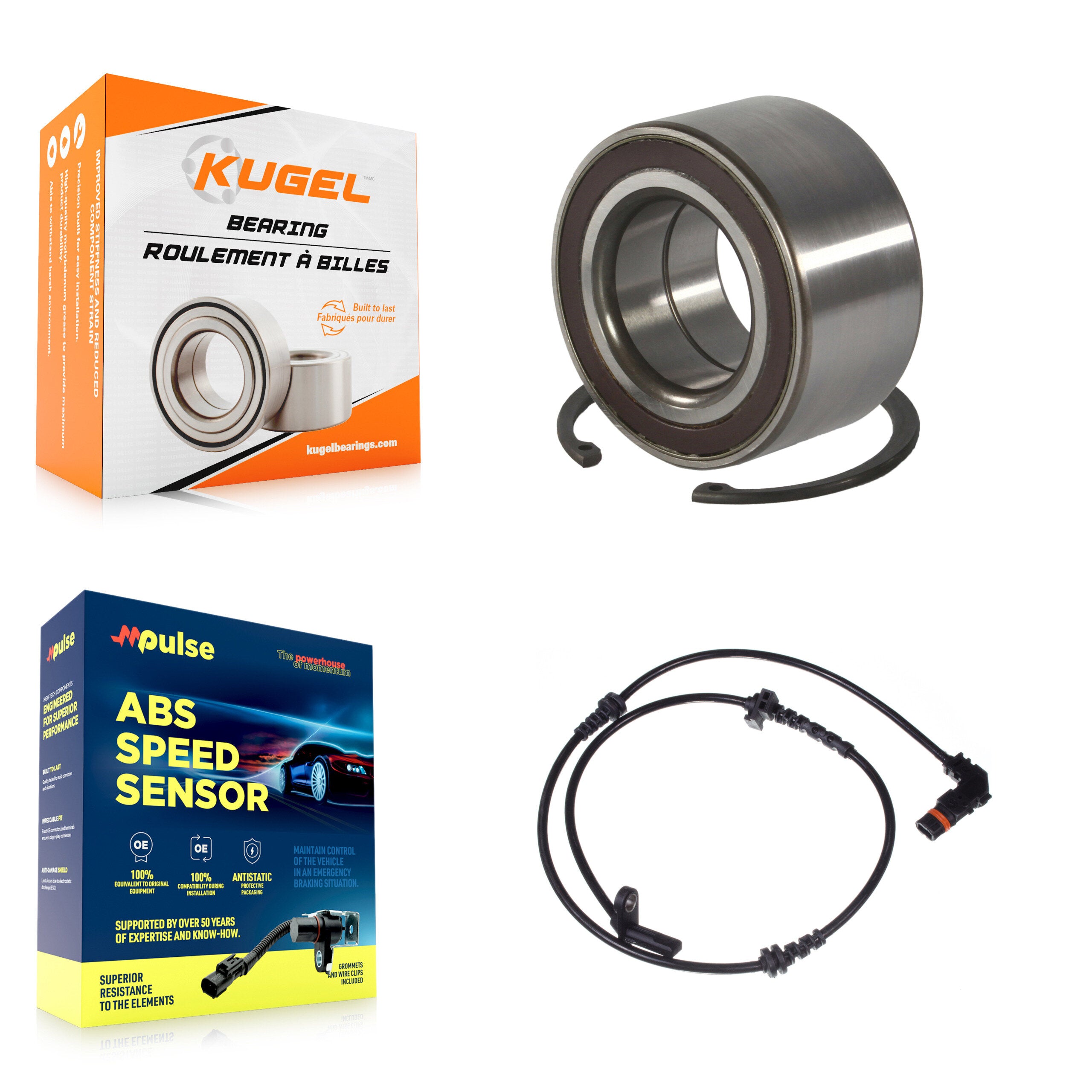 Front Wheel Bearing And ABS Sensor Kit For Mercedes-Benz S550 S350 CL550 with Harness K7S-100255