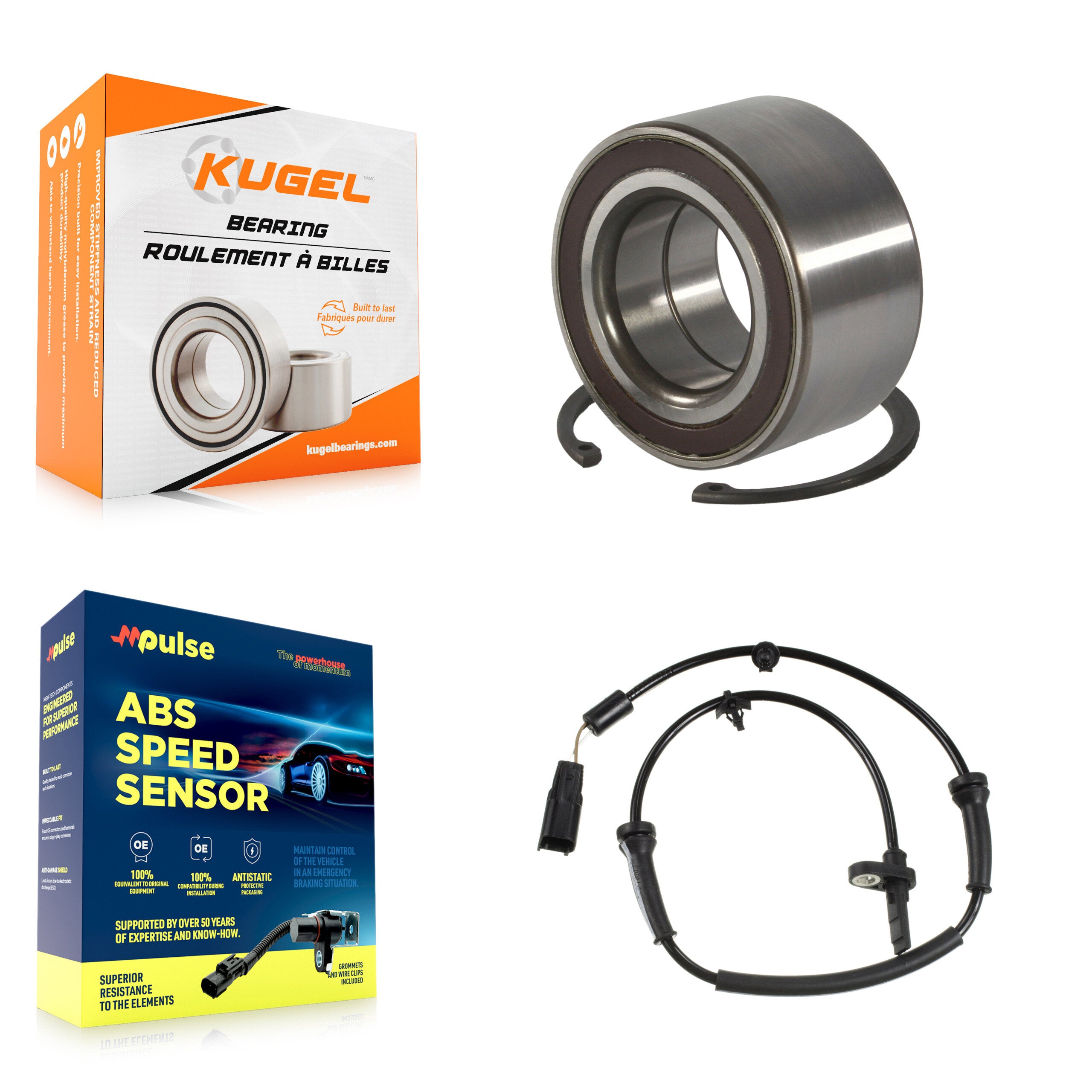 Front Wheel Bearing & Sensor Kit For 2011-2014 Mazda 2 1.5L with 4-Wheel ABS Harness K7S-100298
