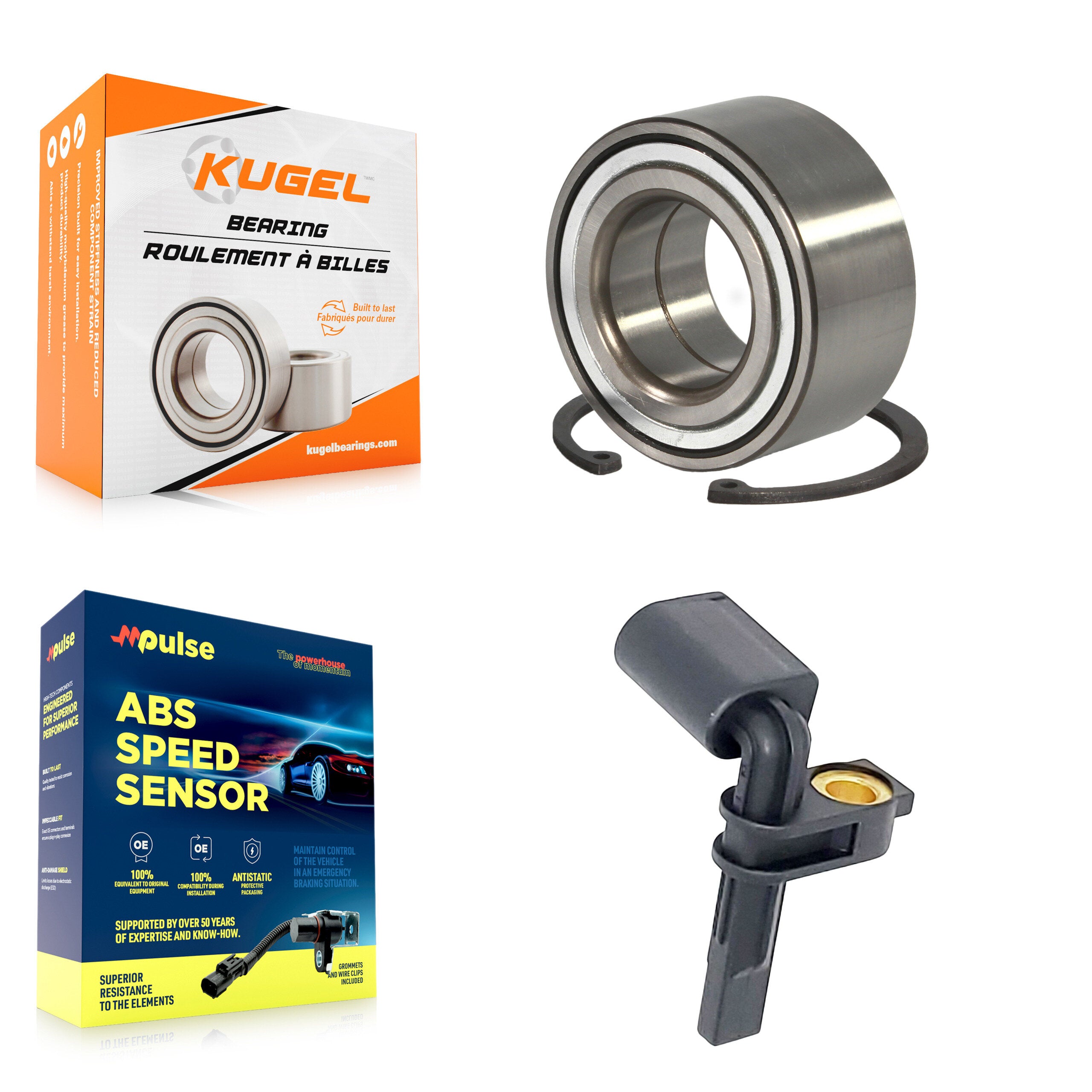 Front Wheel Bearing Sensor Kit For 11-12 Porsche Cayenne 3.6L 4.8L 3.0L with 4-Wheel ABS K7S-100301