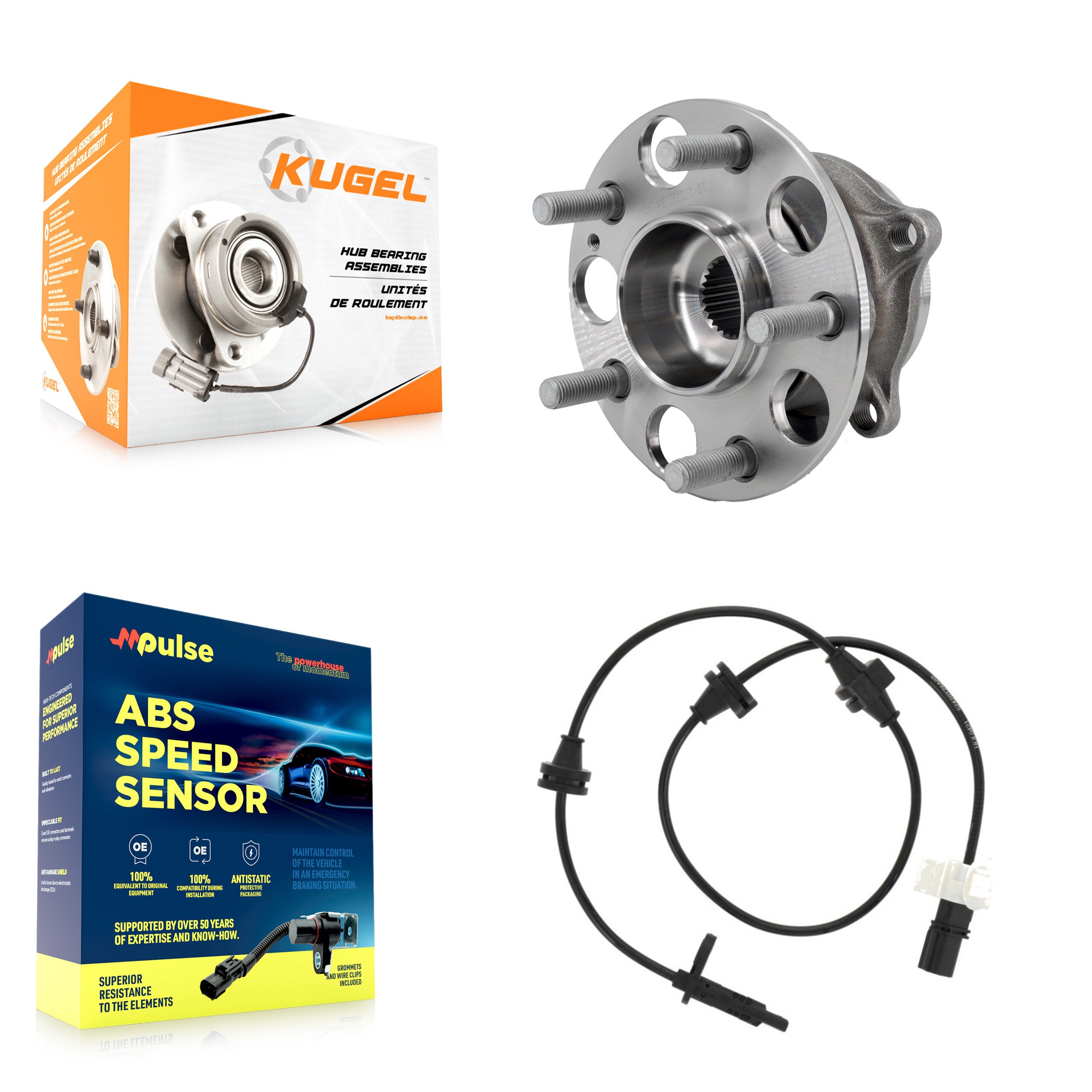 Rear Wheel Hub Bearing & Sensor Kit For 14-16 Acura MDX SH-AWD with AWD 3.5L 4-Wheel ABS K7S-100356