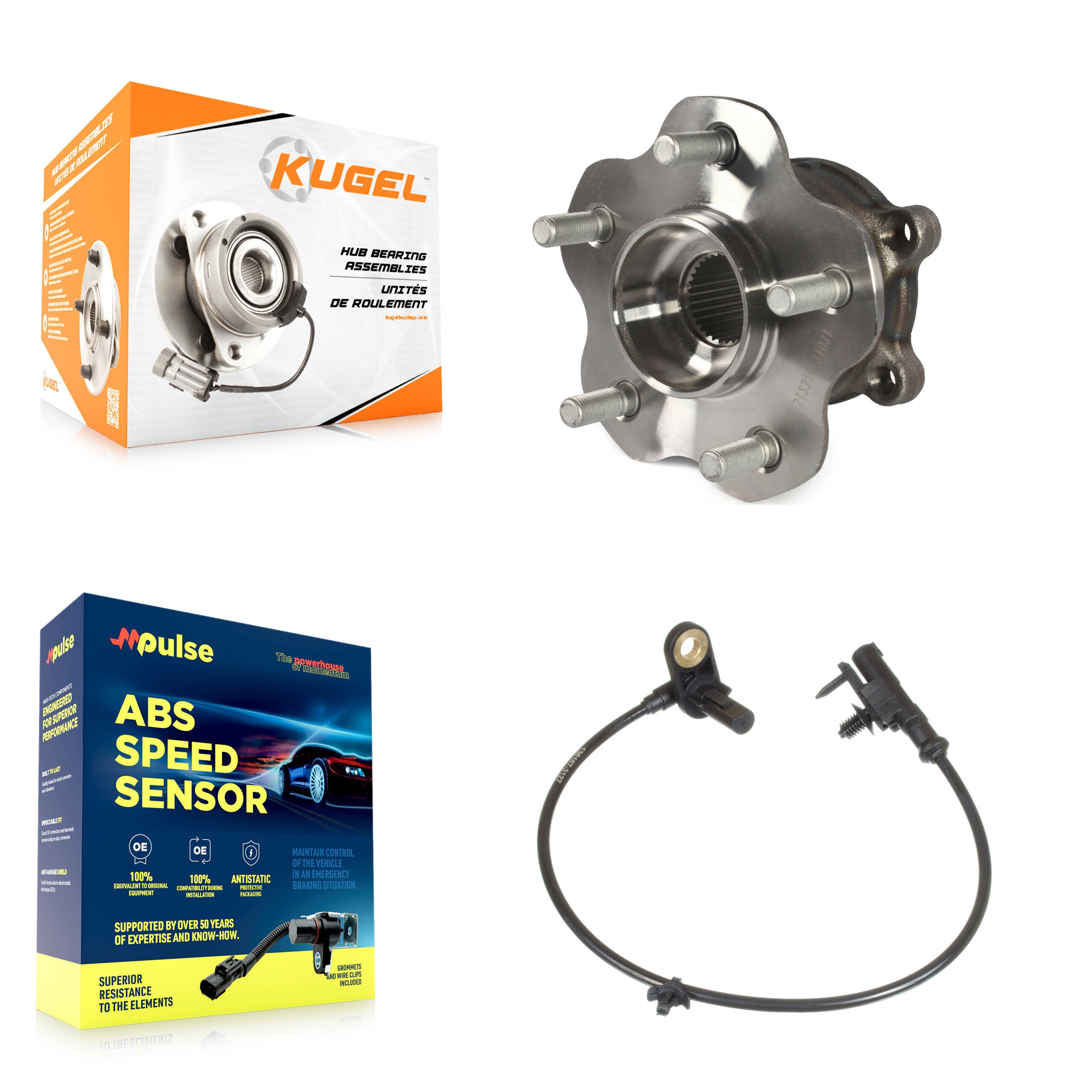 Rear Wheel Hub Bearing And ABS Sensor Kit For INFINITI FX35 FX50 with Harness K7S-100543