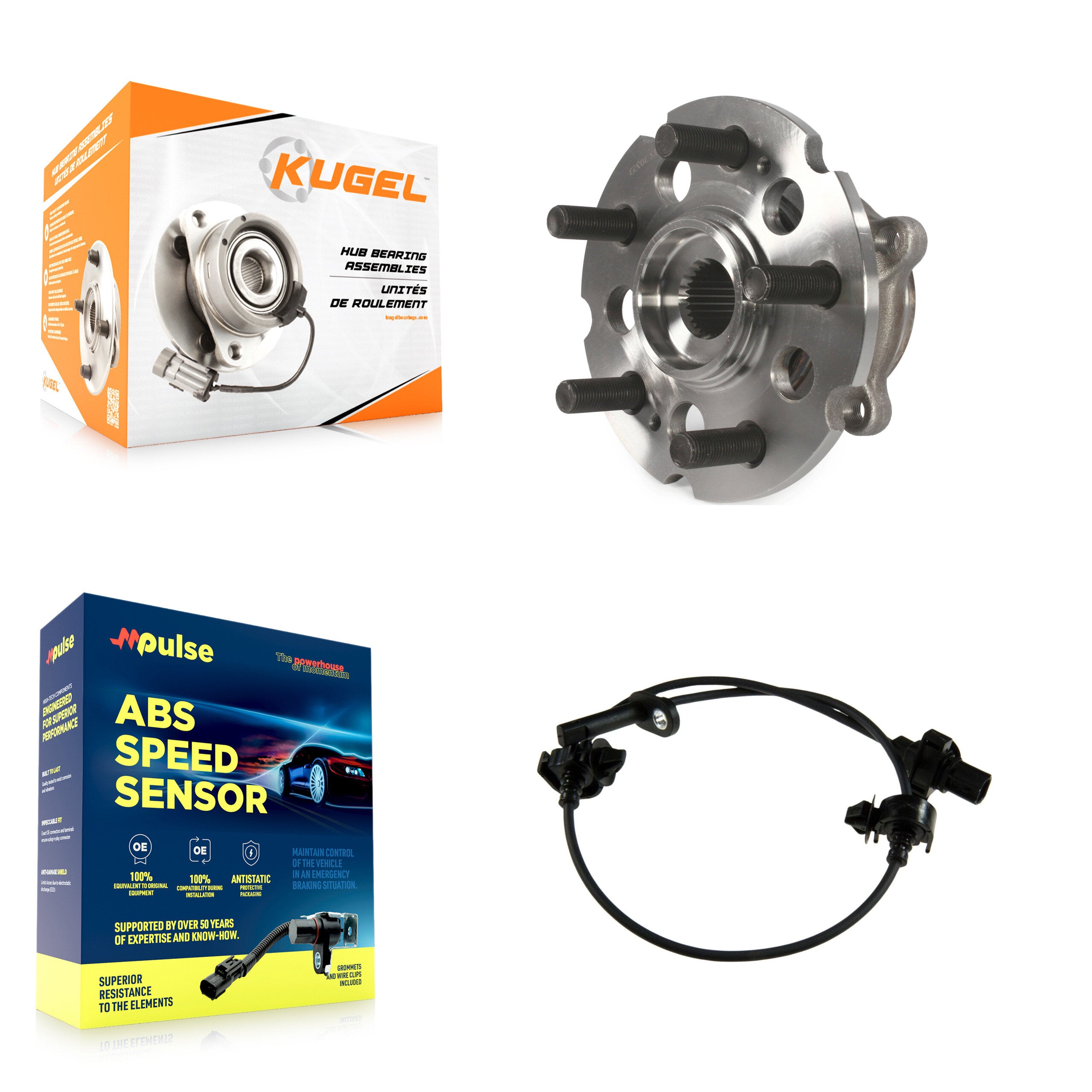 Rear Wheel Hub Bearing Sensor Kit For 07-13 Acura MDX 3.7L with 4-Wheel ABS Harness K7S-100575