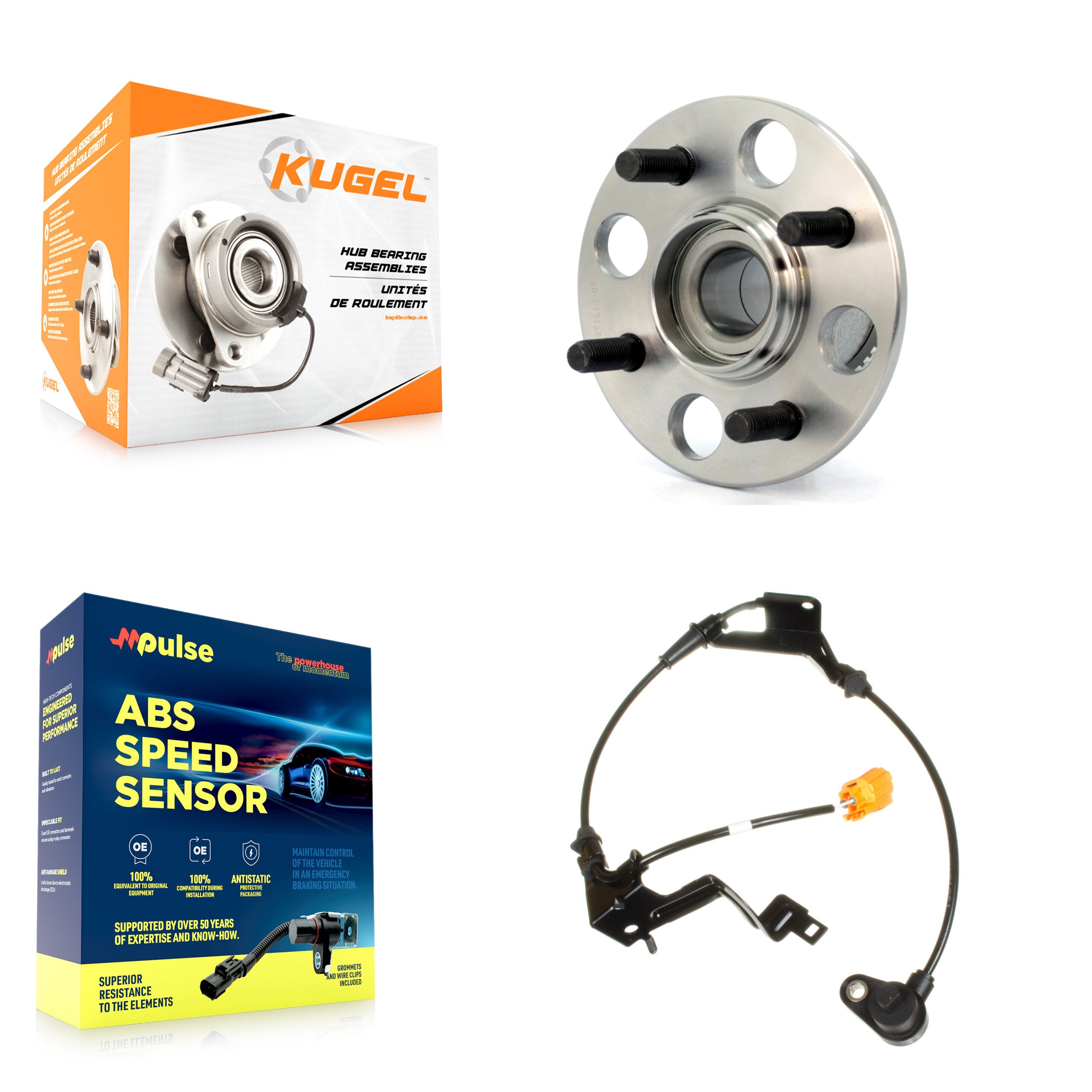 Rear Wheel Hub Bearing & Sensor Kit For Honda Civic EX with 1.7L 4-Wheel ABS Harness K7S-100772