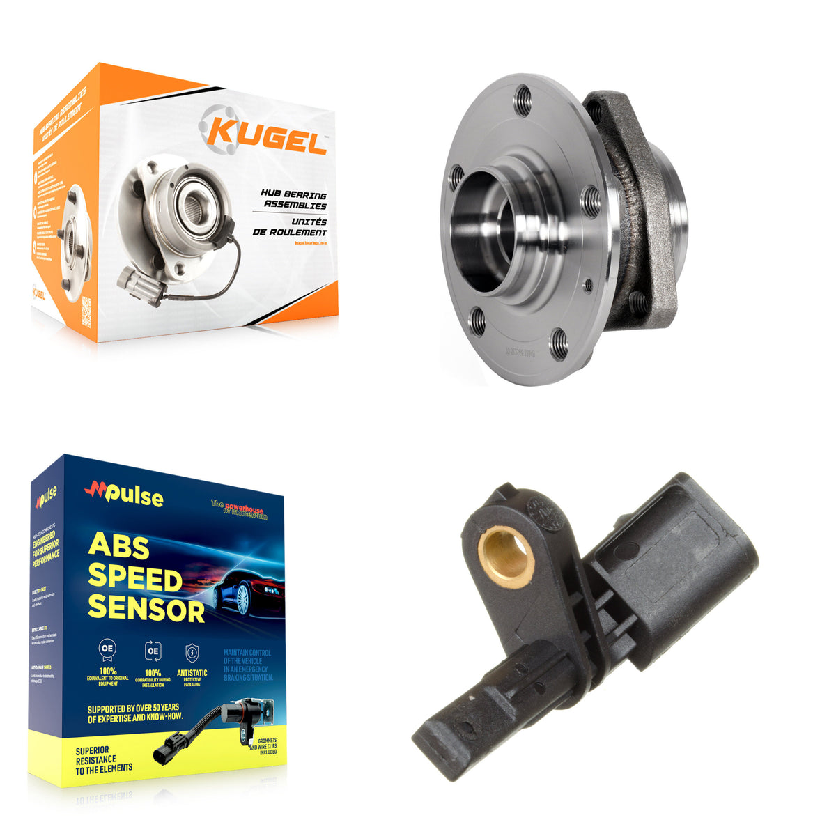 Rear Wheel Hub Bearing & ABS Sensor Kit For Audi A3 Quattro Volkswagen Golf R Alltrack S3 K7S-100803
