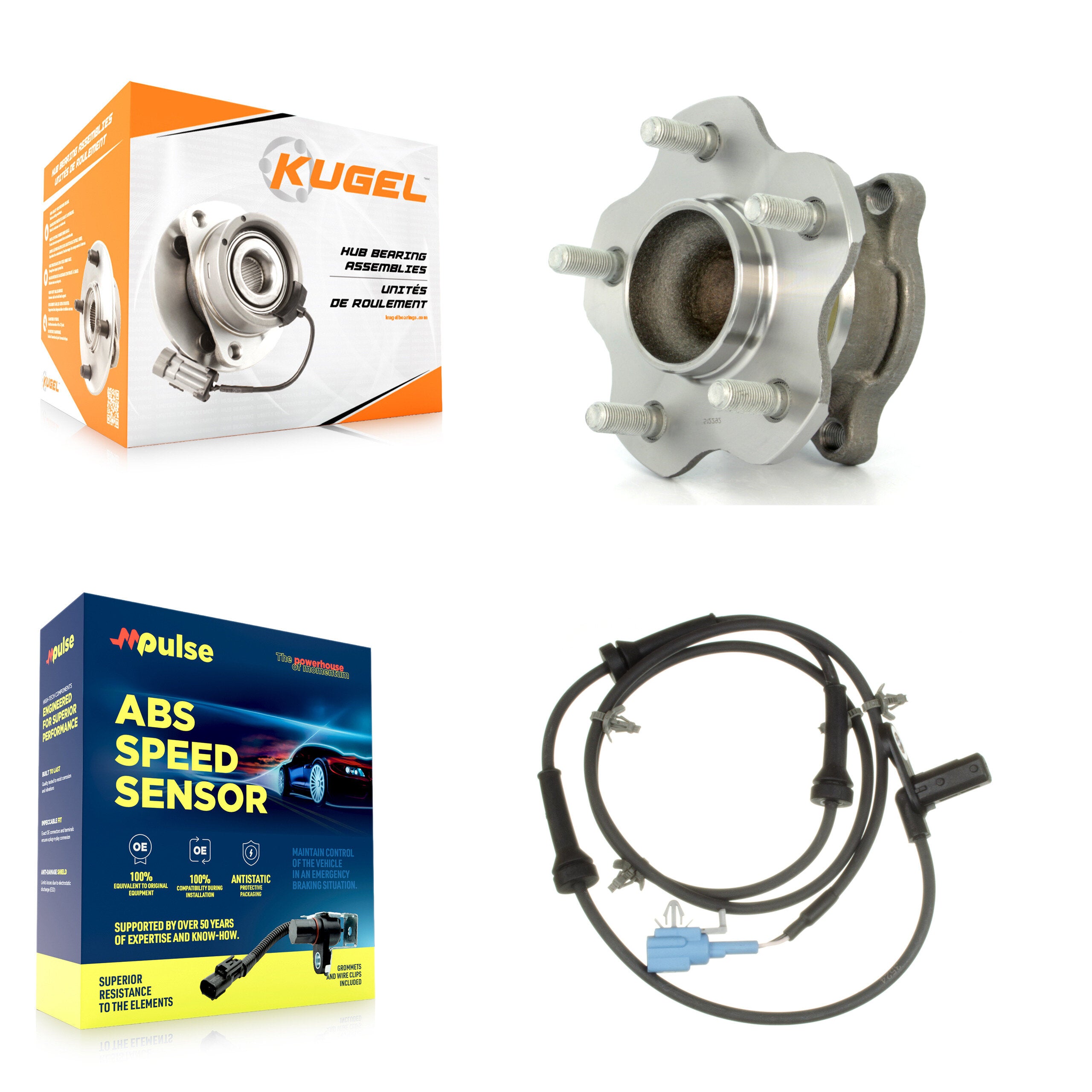 Rear Wheel Hub Bearing & Sensor Kit For Nissan Maxima 3.5L with 4-Wheel ABS Harness K7S-100897