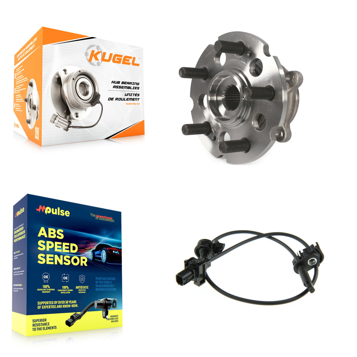 Rear Wheel Hub Bearing Sensor Kit For 07-13 Acura MDX 3.7L with 4-Wheel ABS Harness K7S-100901
