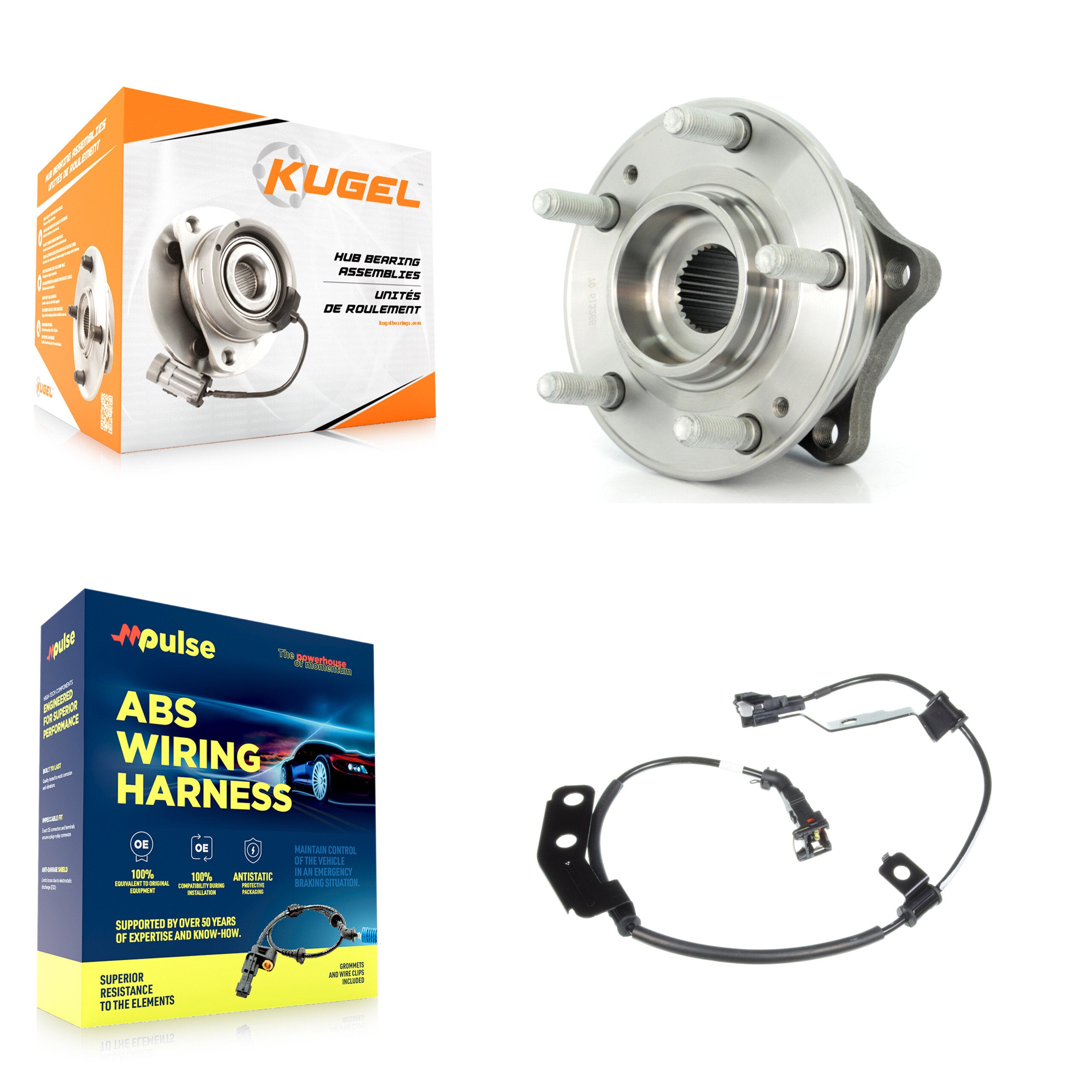 Rear Wheel Hub Bearing Sensor Kit For 16 Hyundai Santa Fe Sport AWD with 2.4L 4-Wheel ABS K7S-100939