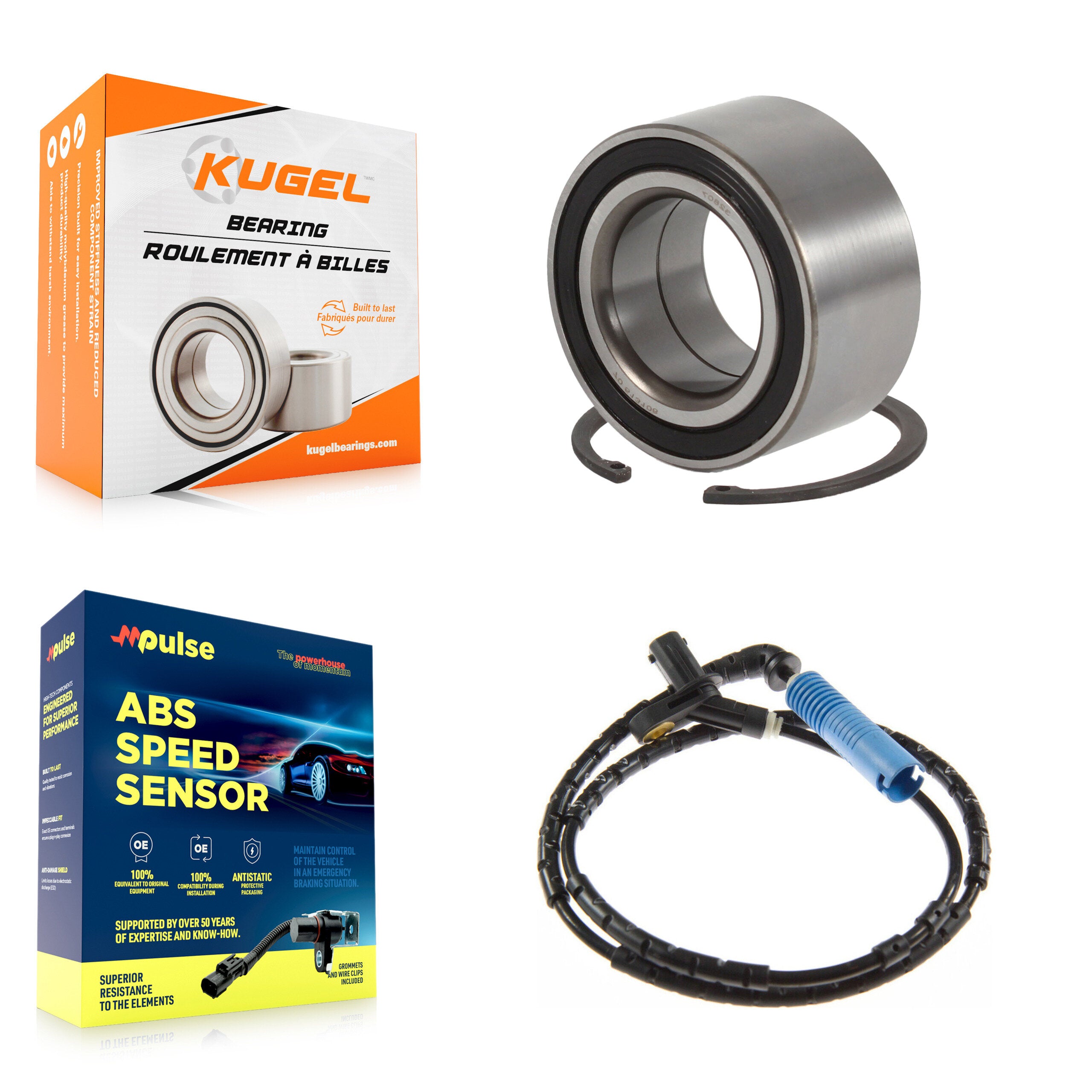 Rear Wheel Bearing & Sensor Kit For 03-05 BMW Z4 2.5L 3.0L with 4-Wheel ABS Harness K7S-101520